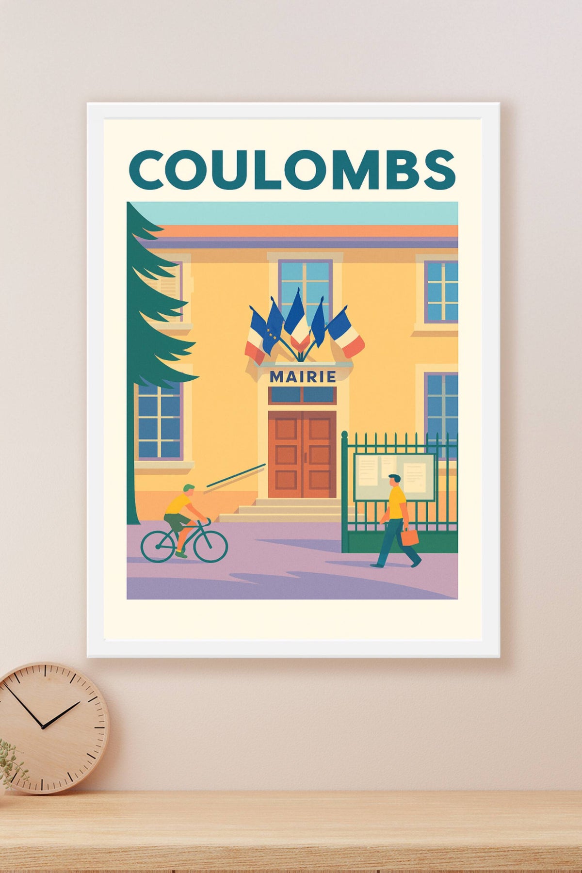 Affiche de Coulombs - Charme et vie locale autour de la Mairie