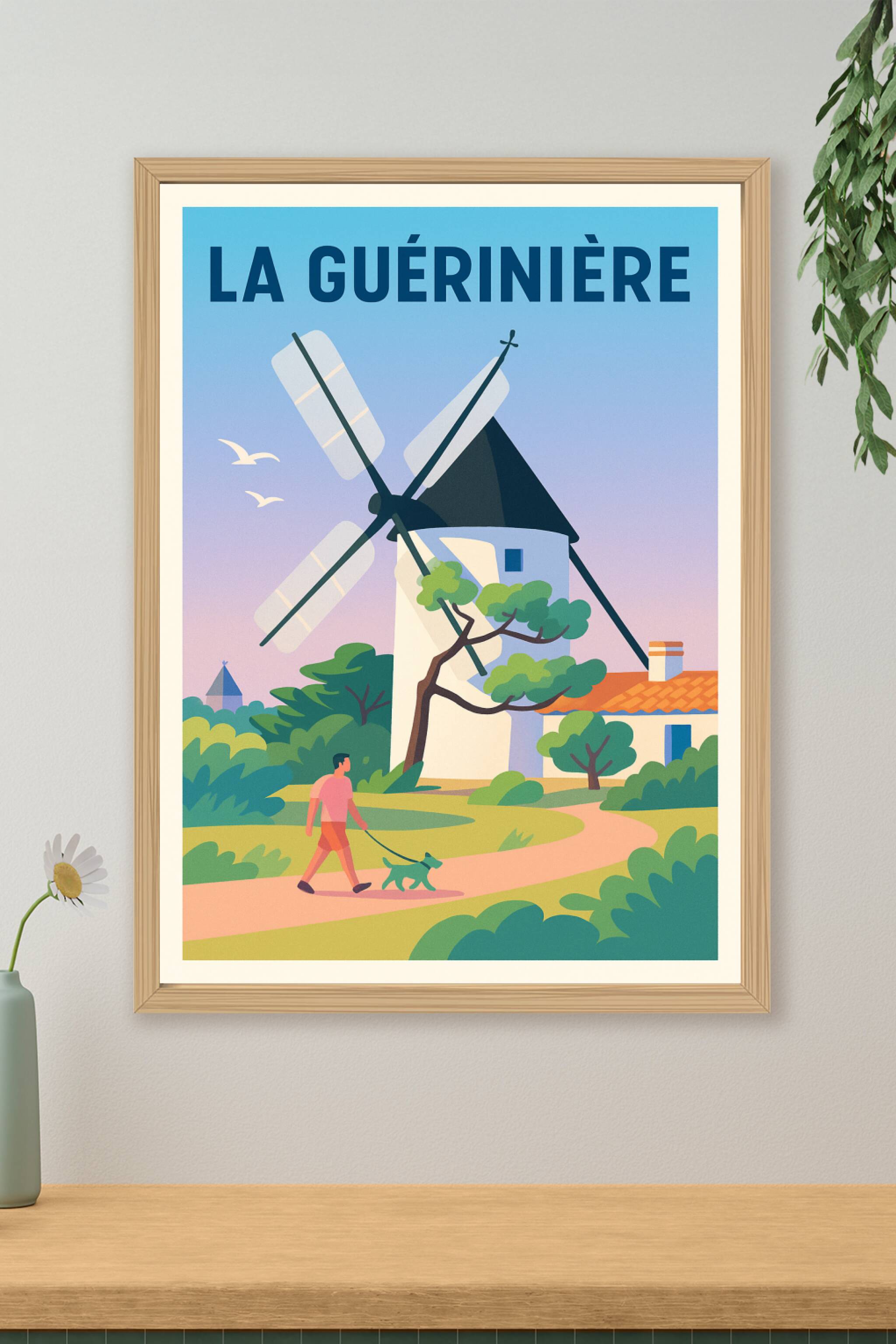 Affiche de La Guérinière - Promenade au cœur du pays des moulins