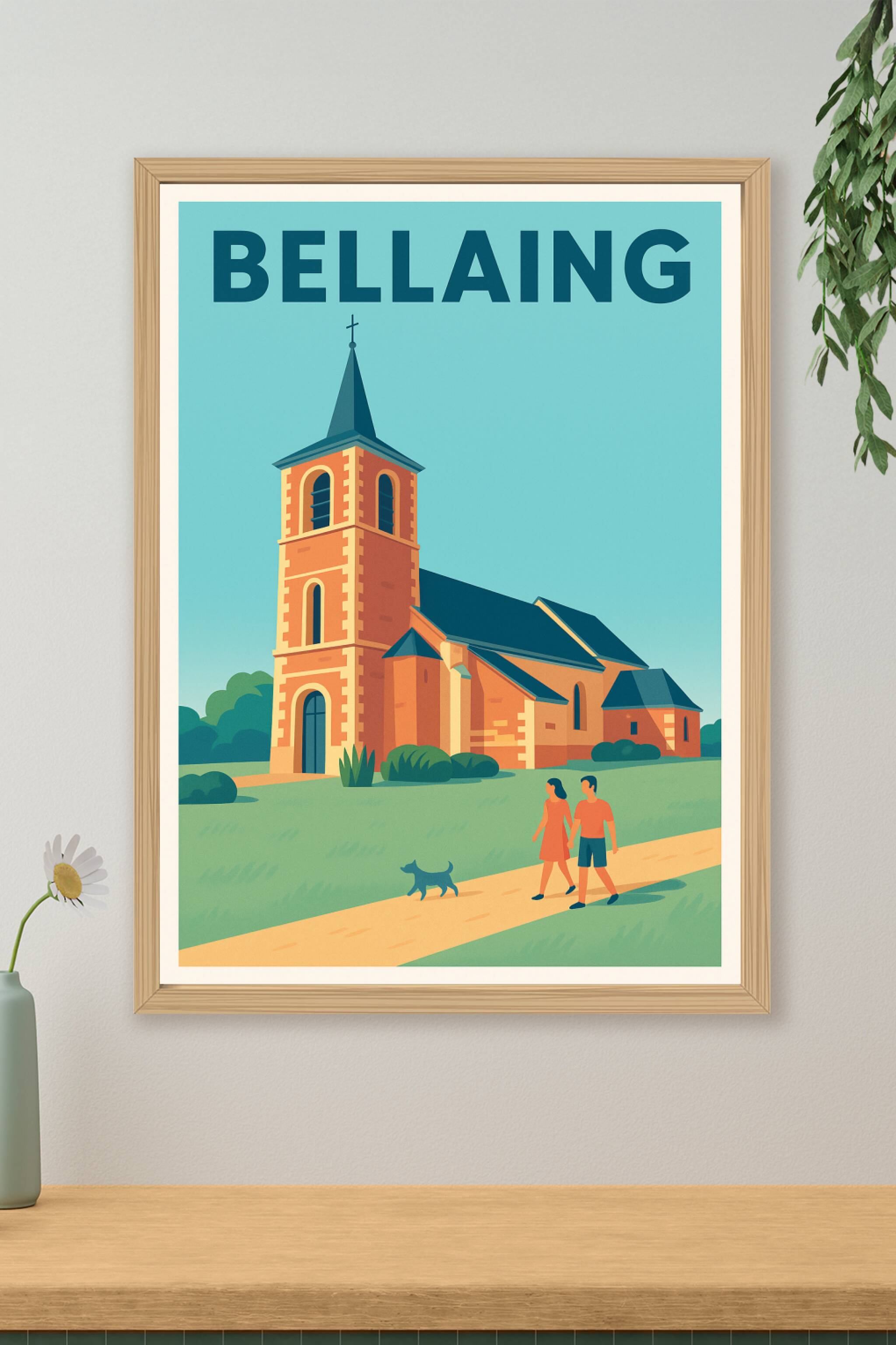 Affiche de Bellaing - Charme paisible d'une balade à l'église