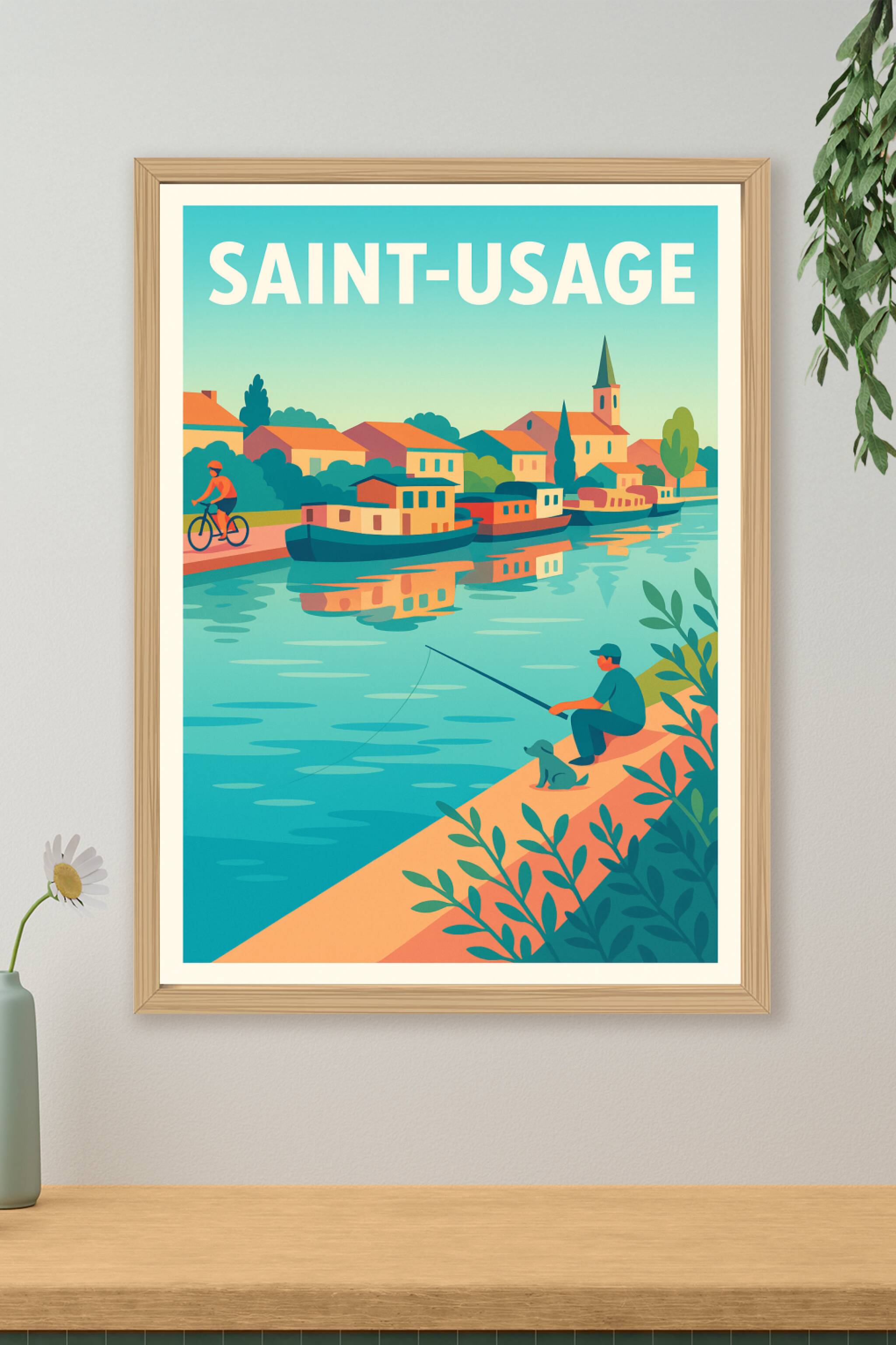 Affiche de Saint-Usage - Charme paisible au fil de l'eau