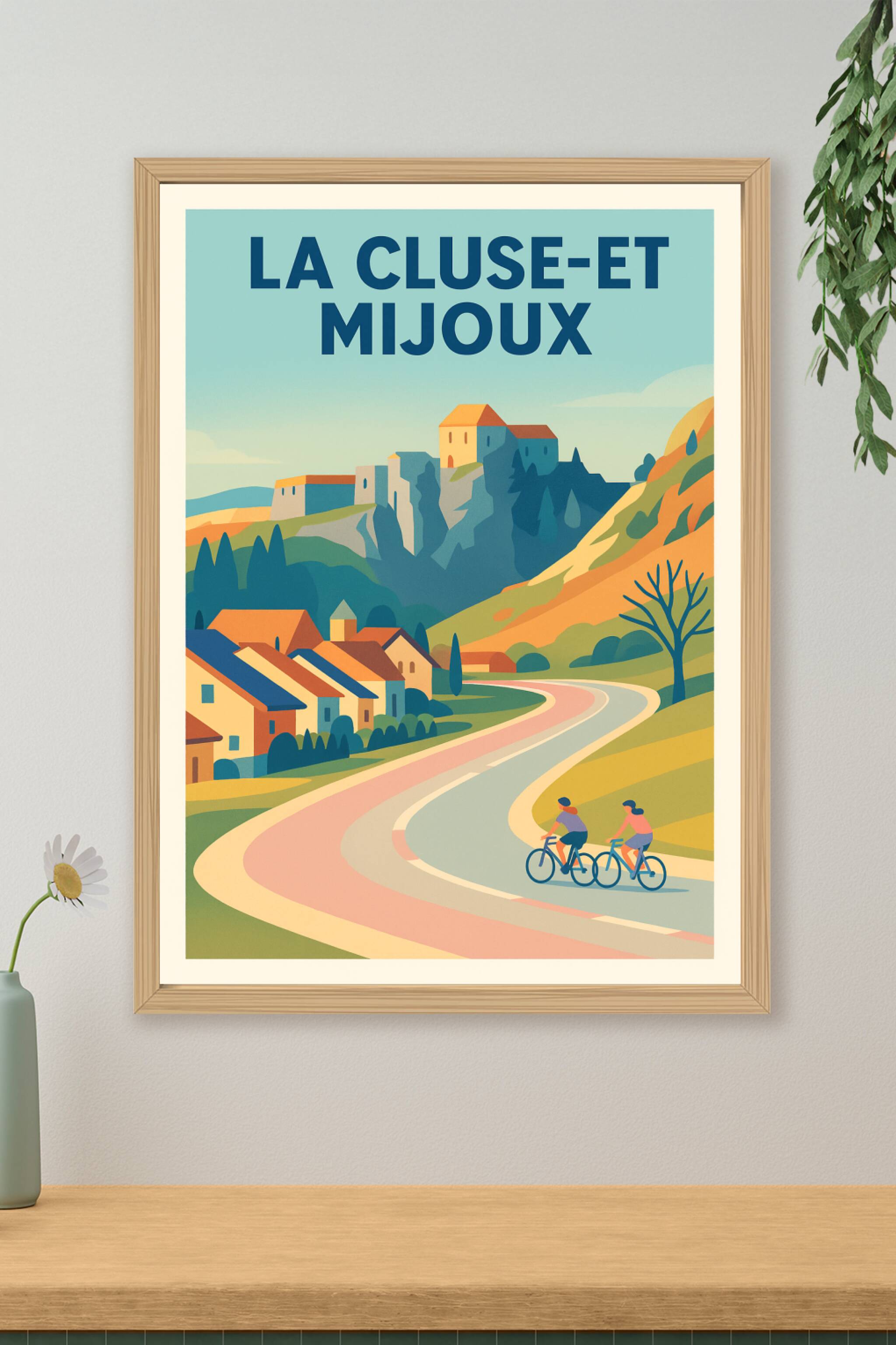 Affiche de La Cluse-et-Mijoux - Escapade à vélo au cœur des paysages pittoresques