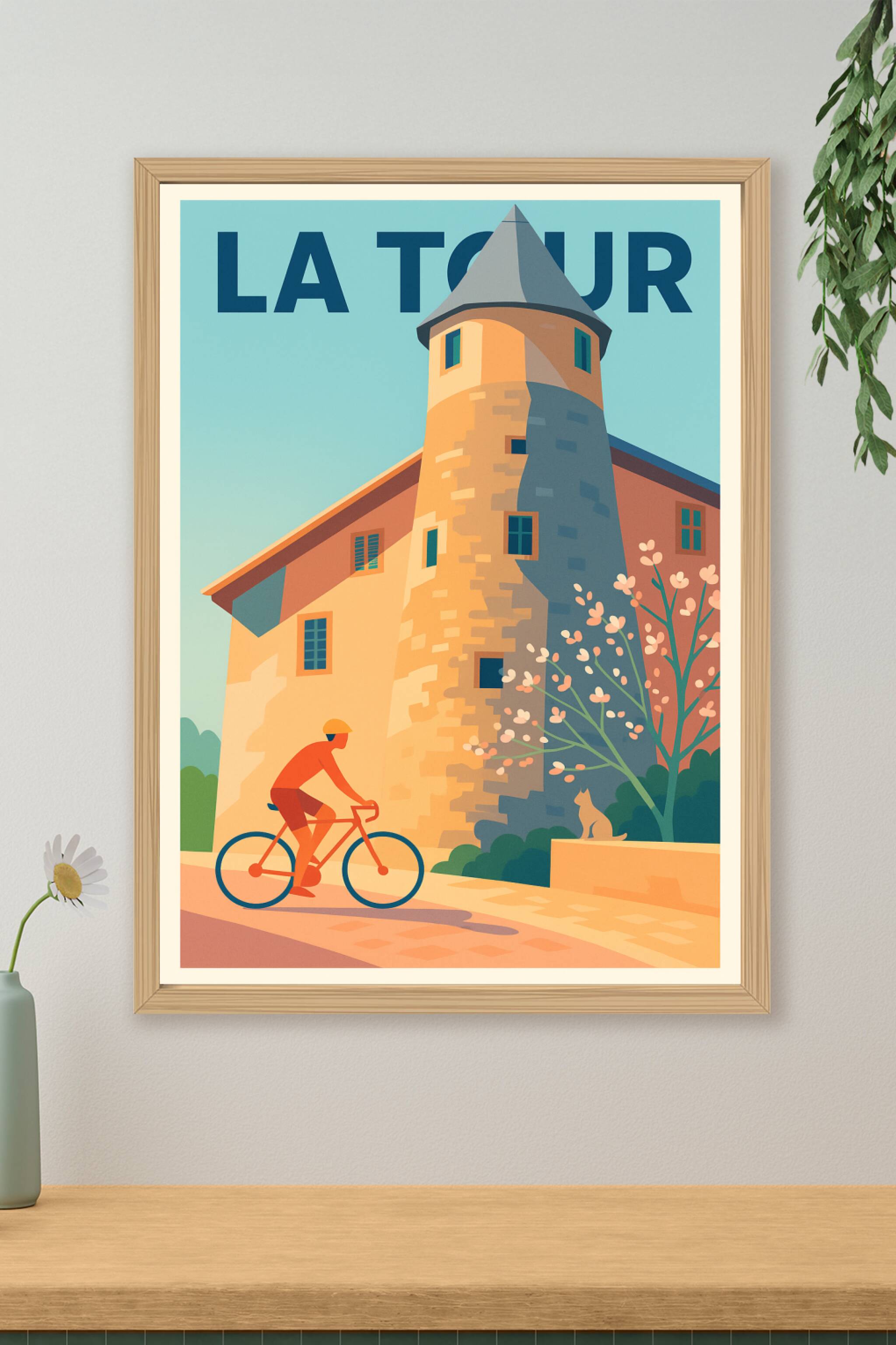 Affiche de La Tour - Évasion et patrimoine à vélo