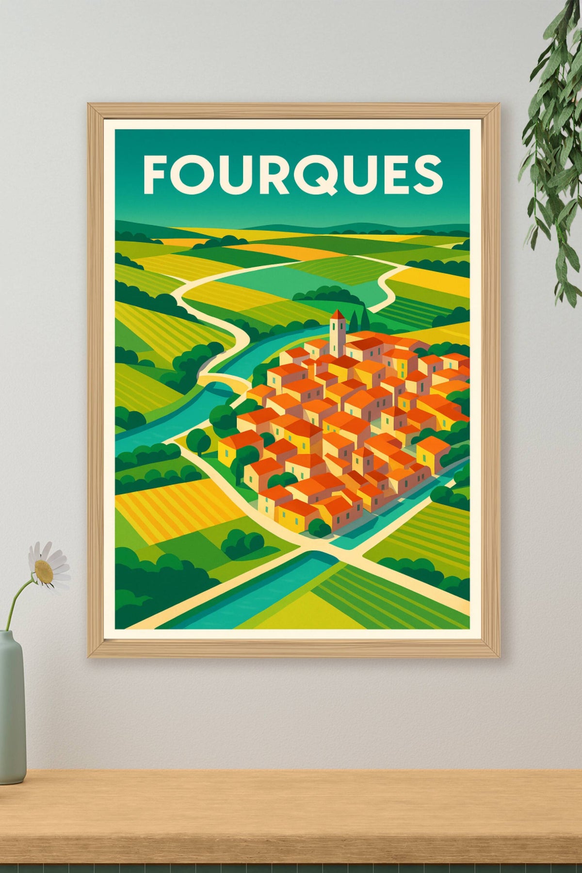 Affiche de Fourques - Charme pittoresque du sud de la France