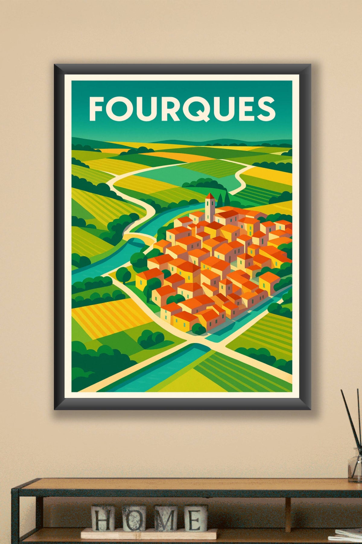 Affiche de Fourques - Charme pittoresque du sud de la France