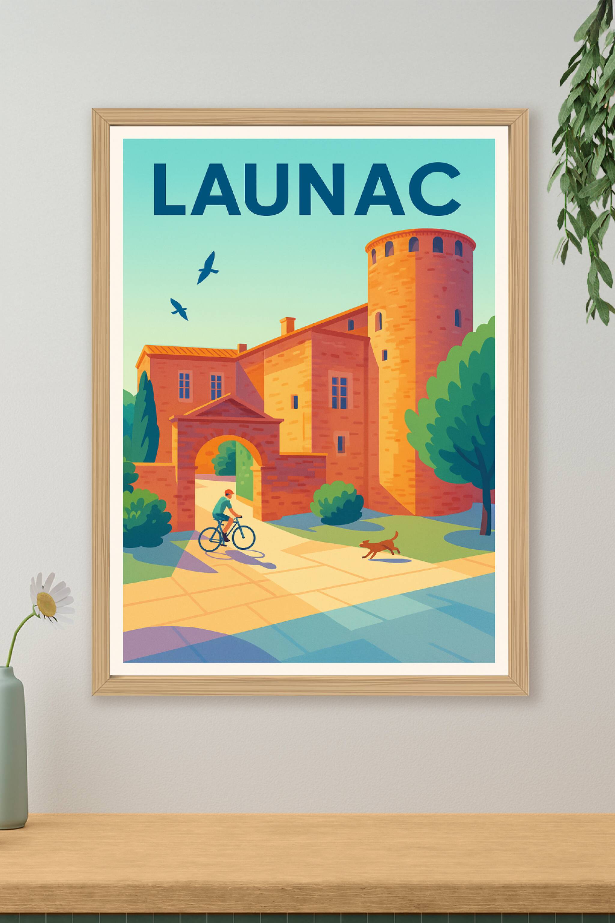 Affiche de Launac - charme intemporel du patrimoine médiéval