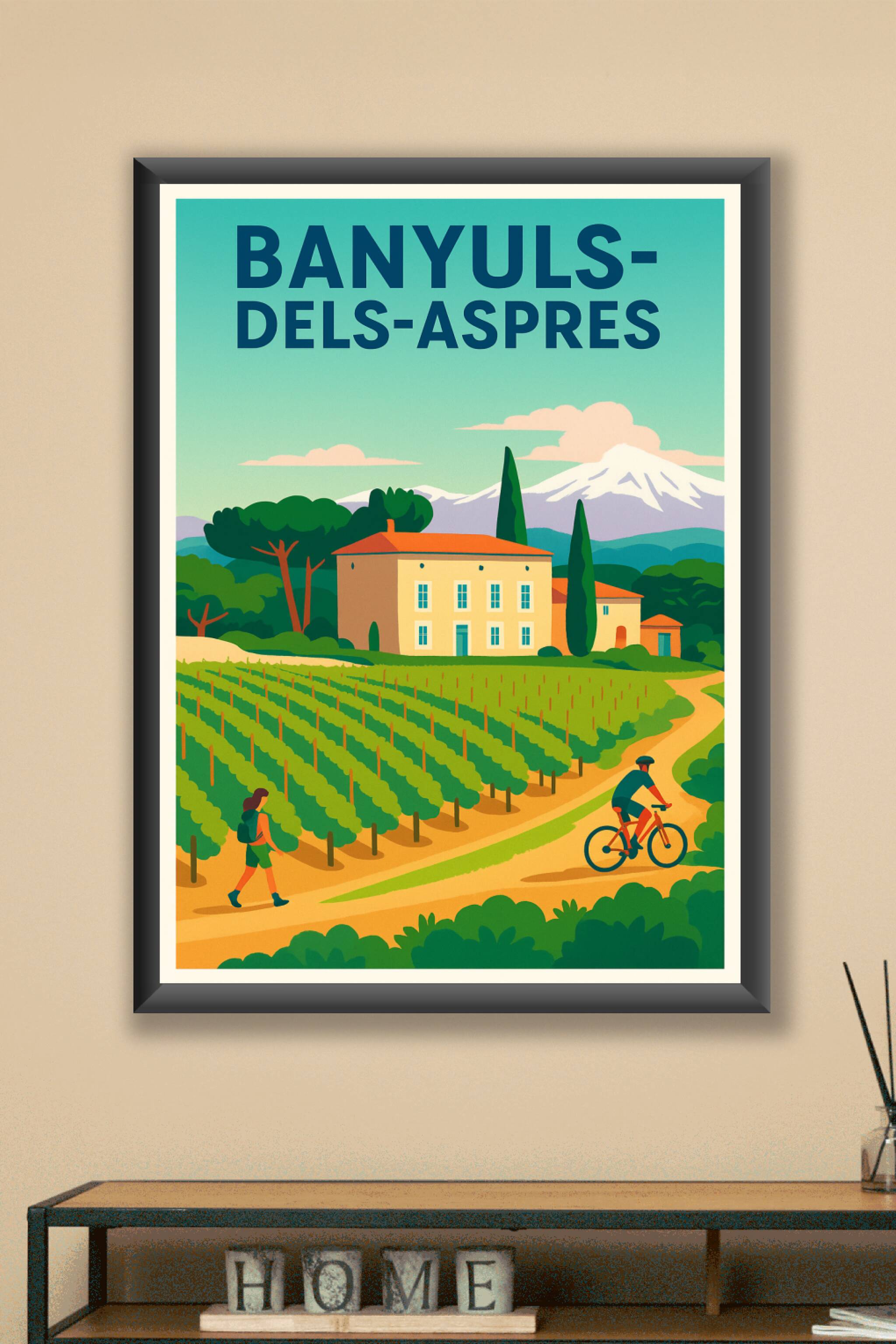 Affiche Banyuls-dels-Aspres — Évasion au cœur des vignobles catalans · poster d'art de Banyuls-dels-Aspres
