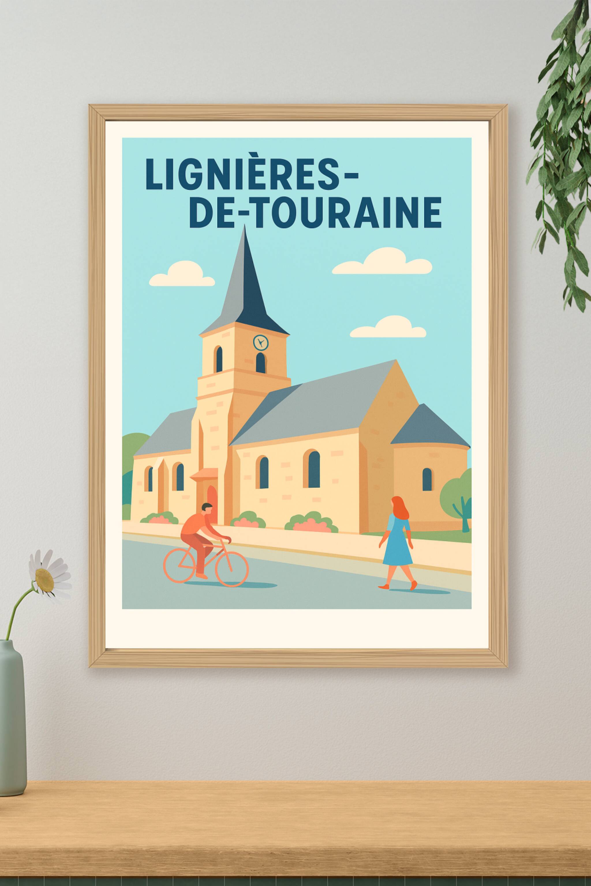 Affiche de Lignières-de-Touraine - Charme et douceur d'un village tranquille