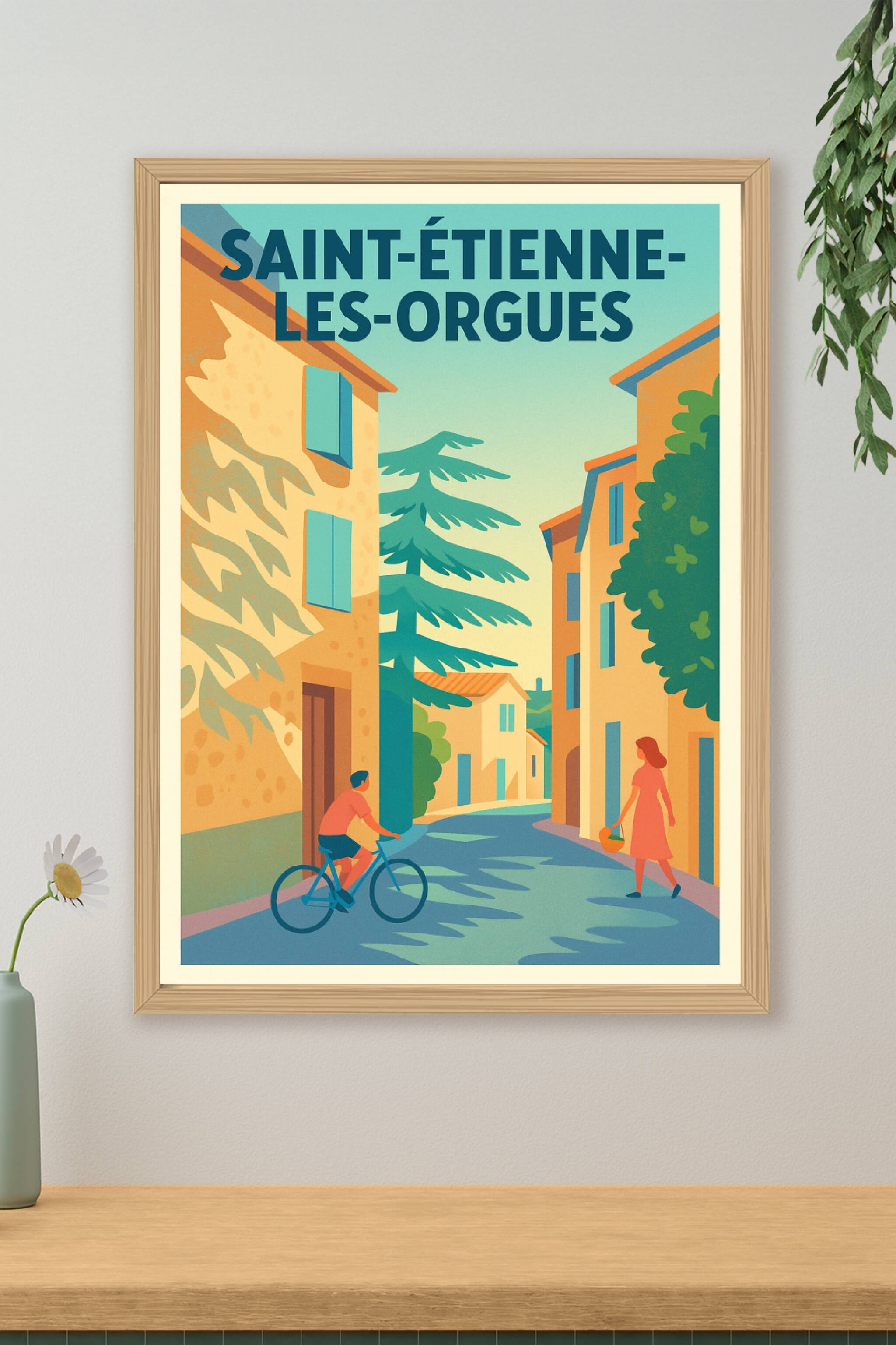 Affiche de Saint-Étienne-les-Orgues - Promenade ensoleillée au cœur du village