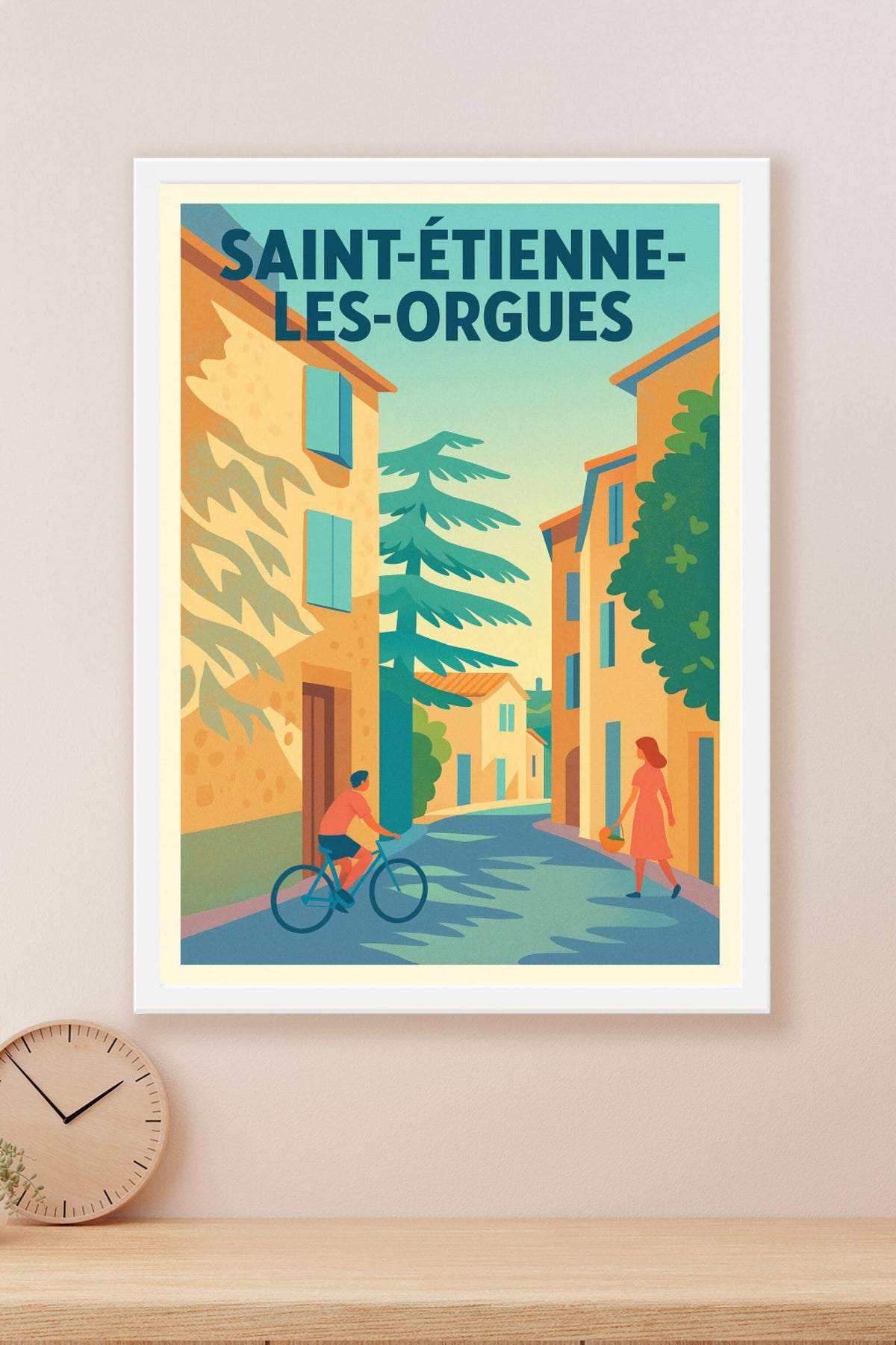 Affiche de Saint-Étienne-les-Orgues - Promenade ensoleillée au cœur du village