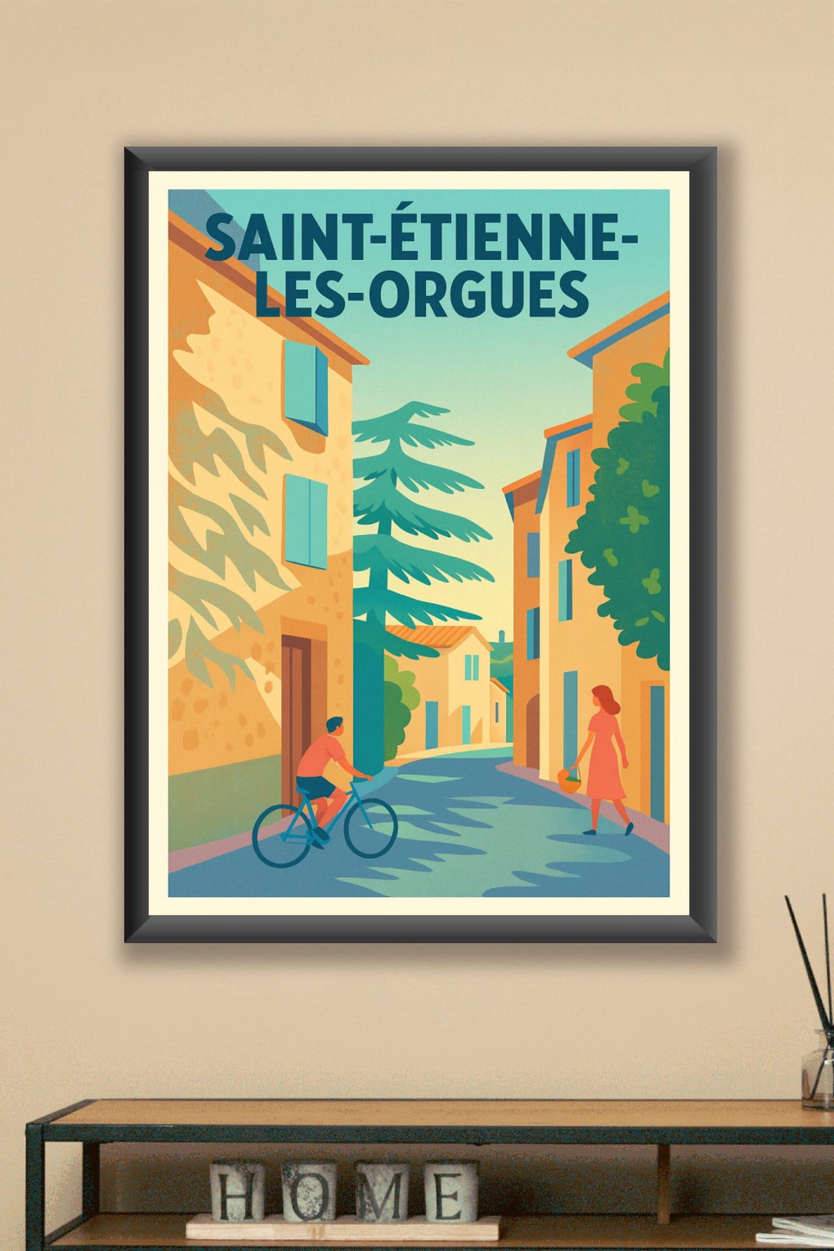 Affiche de Saint-Étienne-les-Orgues - Promenade ensoleillée au cœur du village