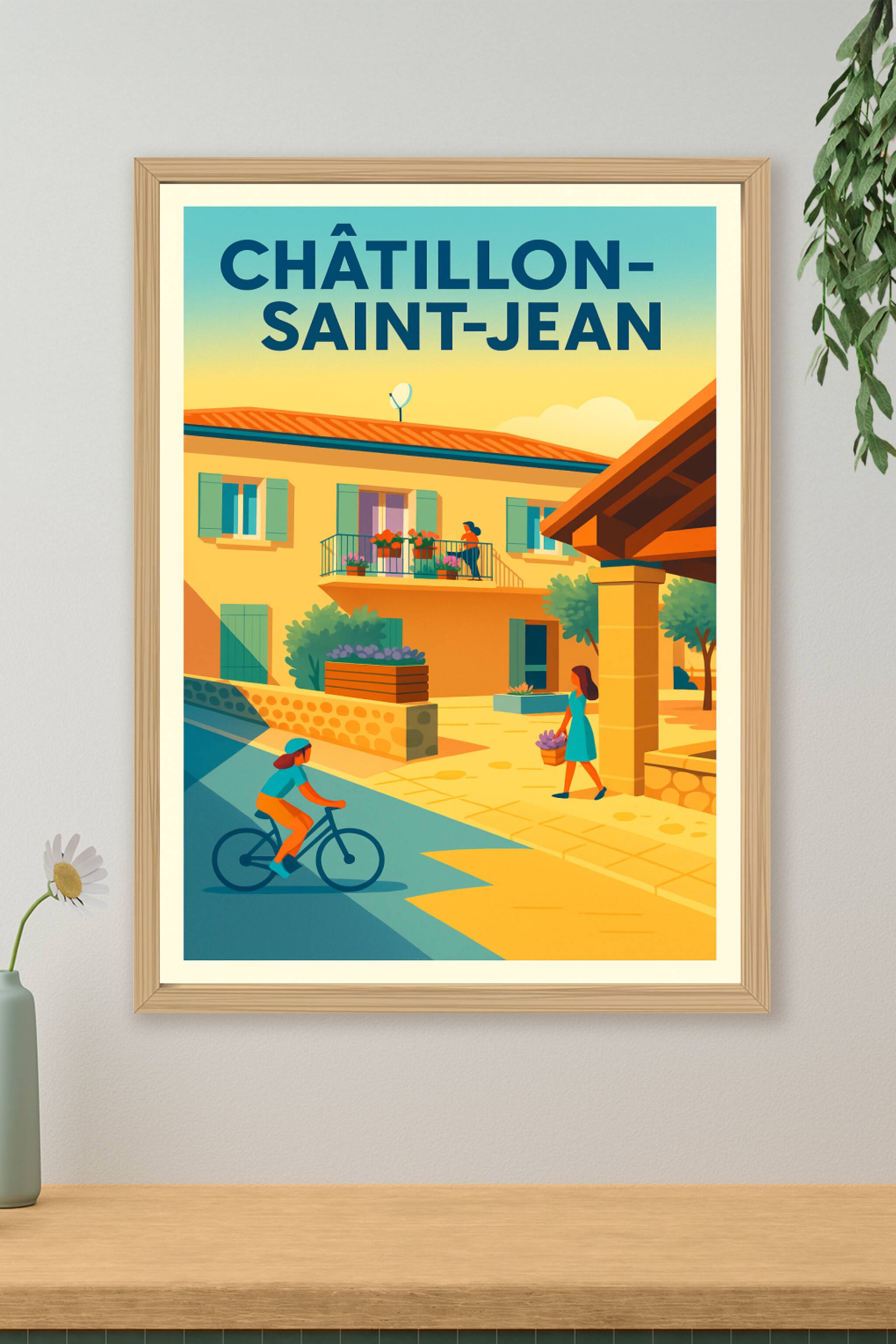 Affiche de Châtillon-Saint-Jean - L'élégance douce d'un village ensoleillé
