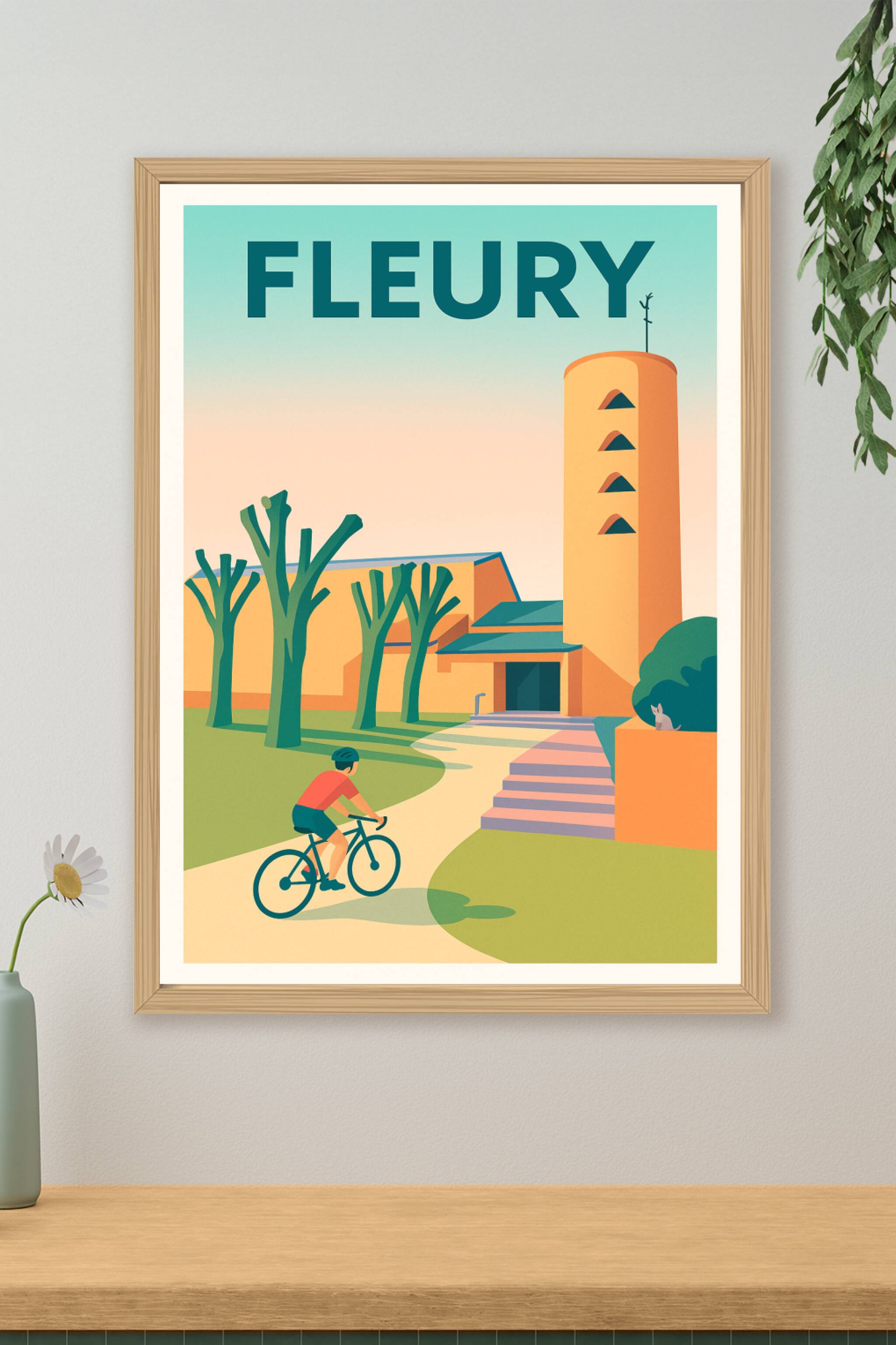 Affiche de Fleury - Escapade à vélo au cœur d'une architecture singulière