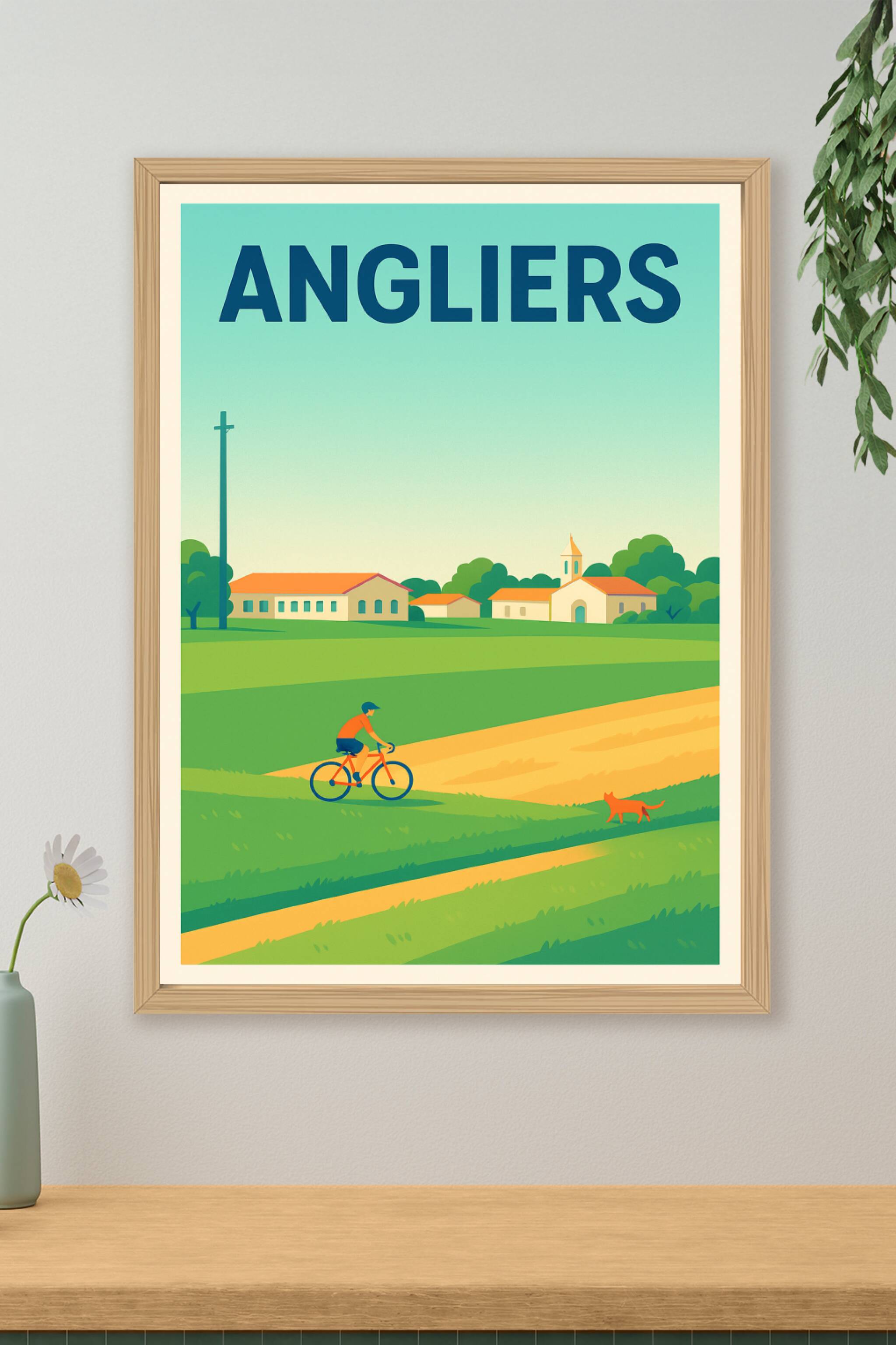Affiche de Angliers - Douceur de la campagne à vélo