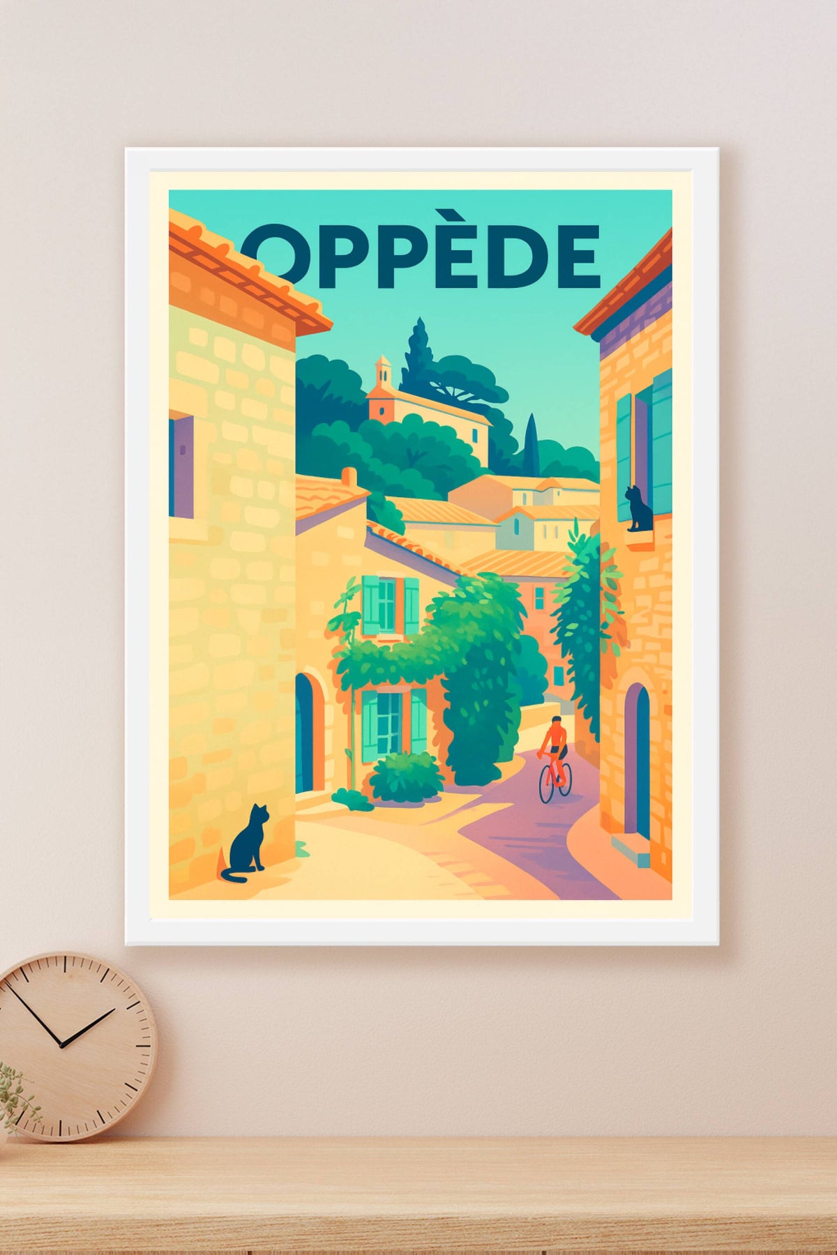 Affiche de Oppède - L'authenticité provençale à vélo