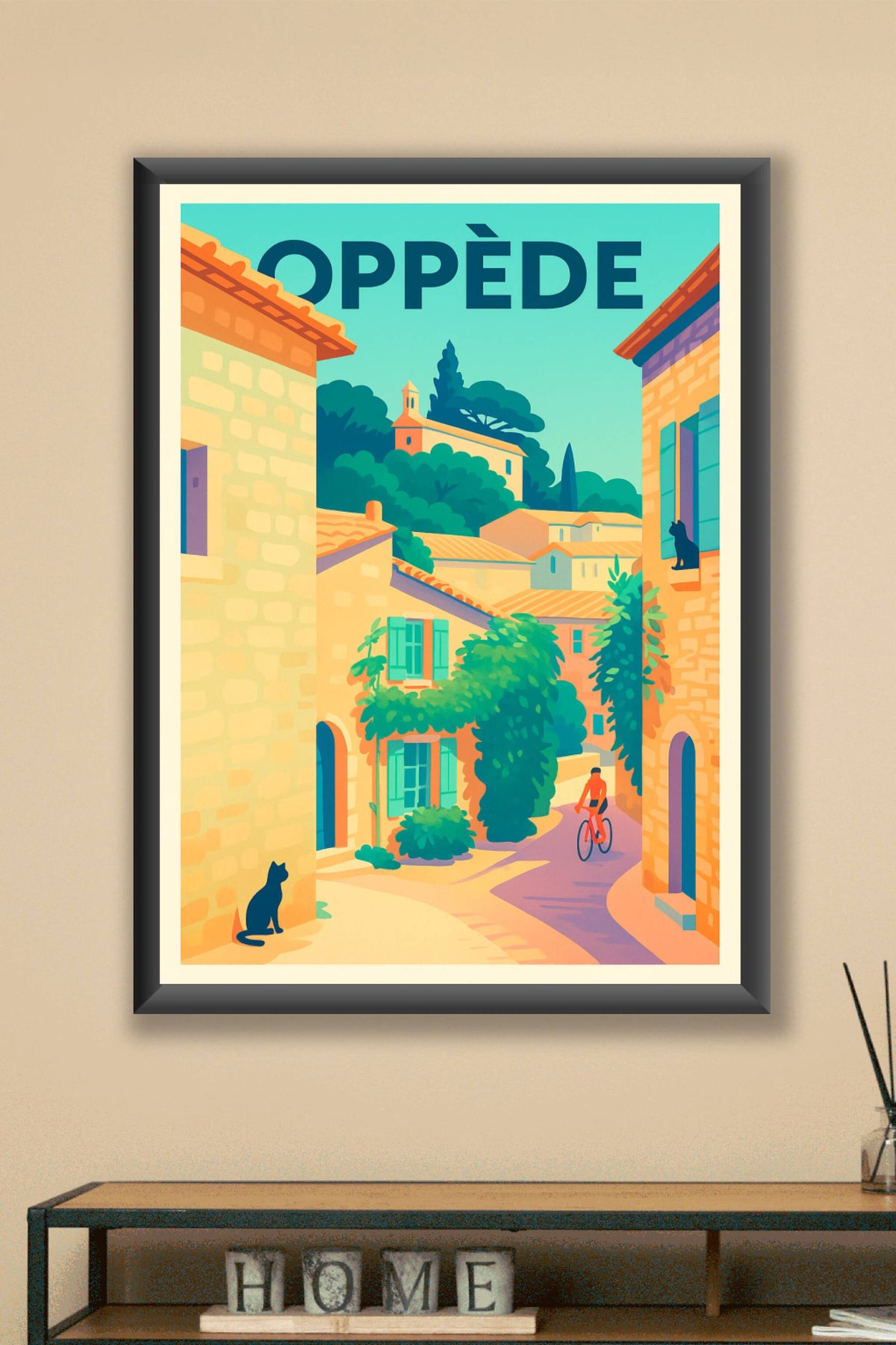 Affiche de Oppède - L'authenticité provençale à vélo
