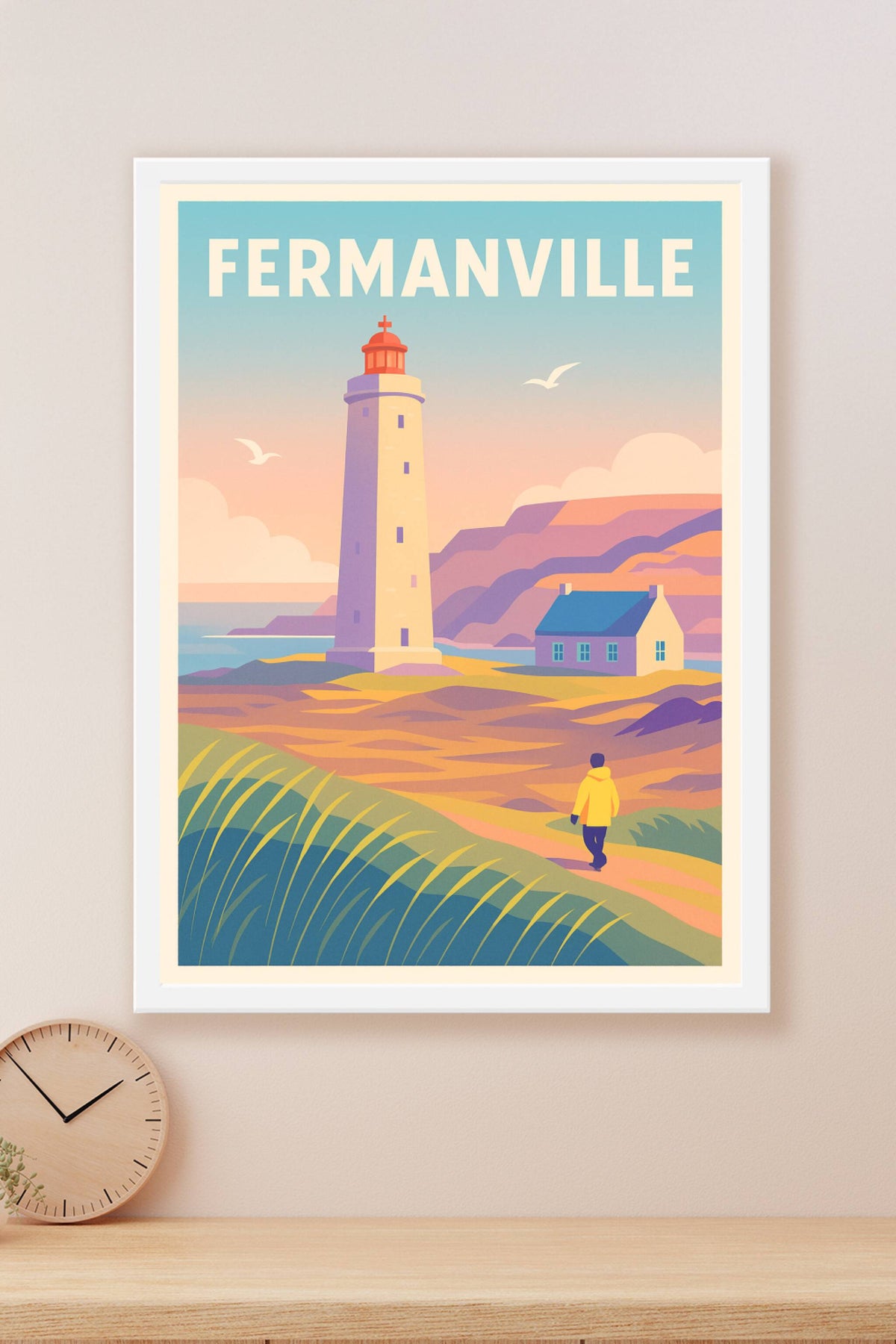 Affiche de Fermanville - Flânerie au phare de la côte normande