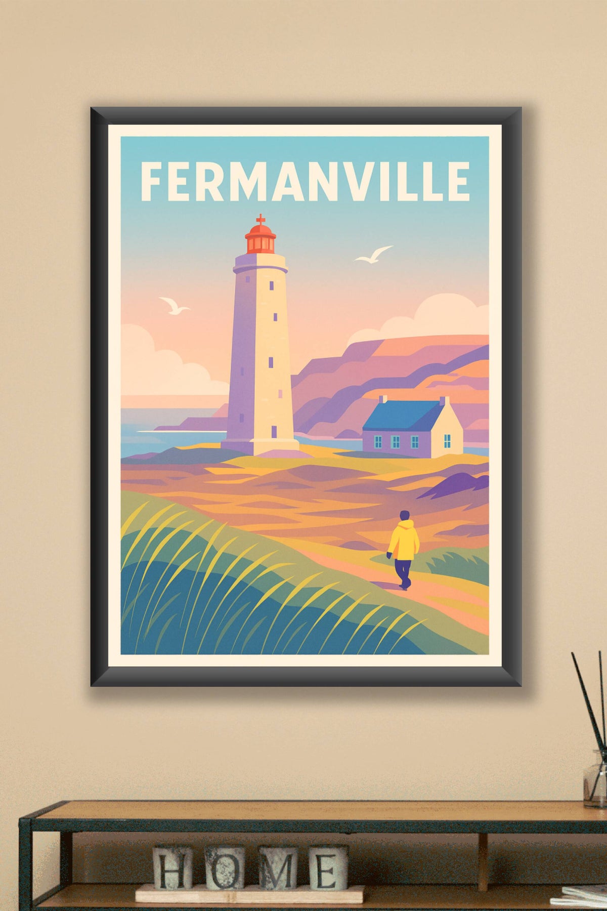 Affiche de Fermanville - Flânerie au phare de la côte normande