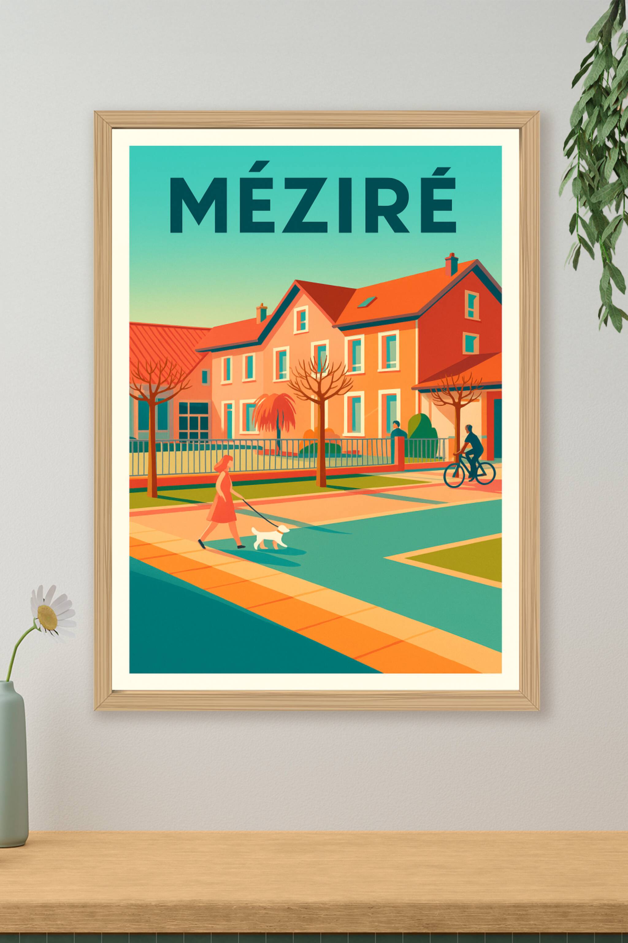 Affiche de Méziré - Ambiance paisible et colorée de la vie de quartier