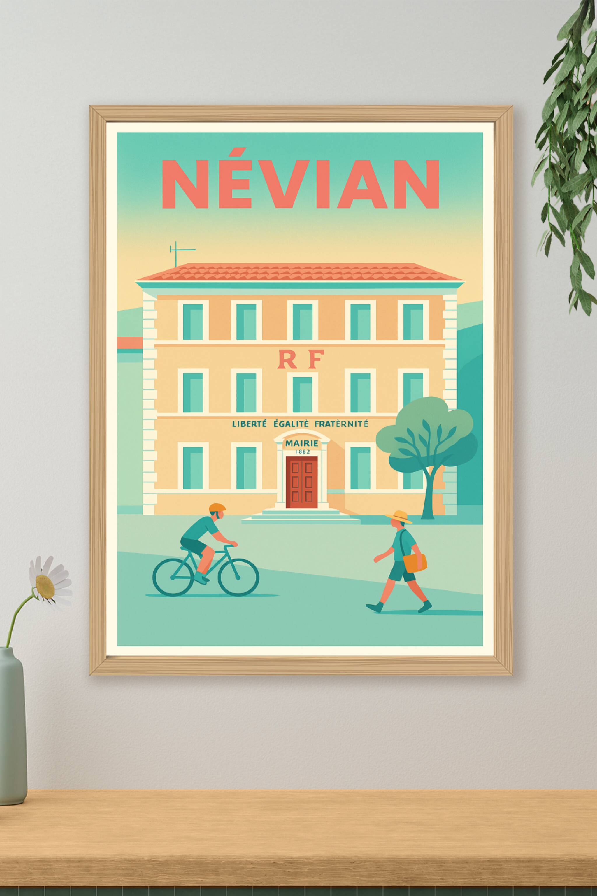 Affiche de Névian - L'élégance tranquille de la mairie