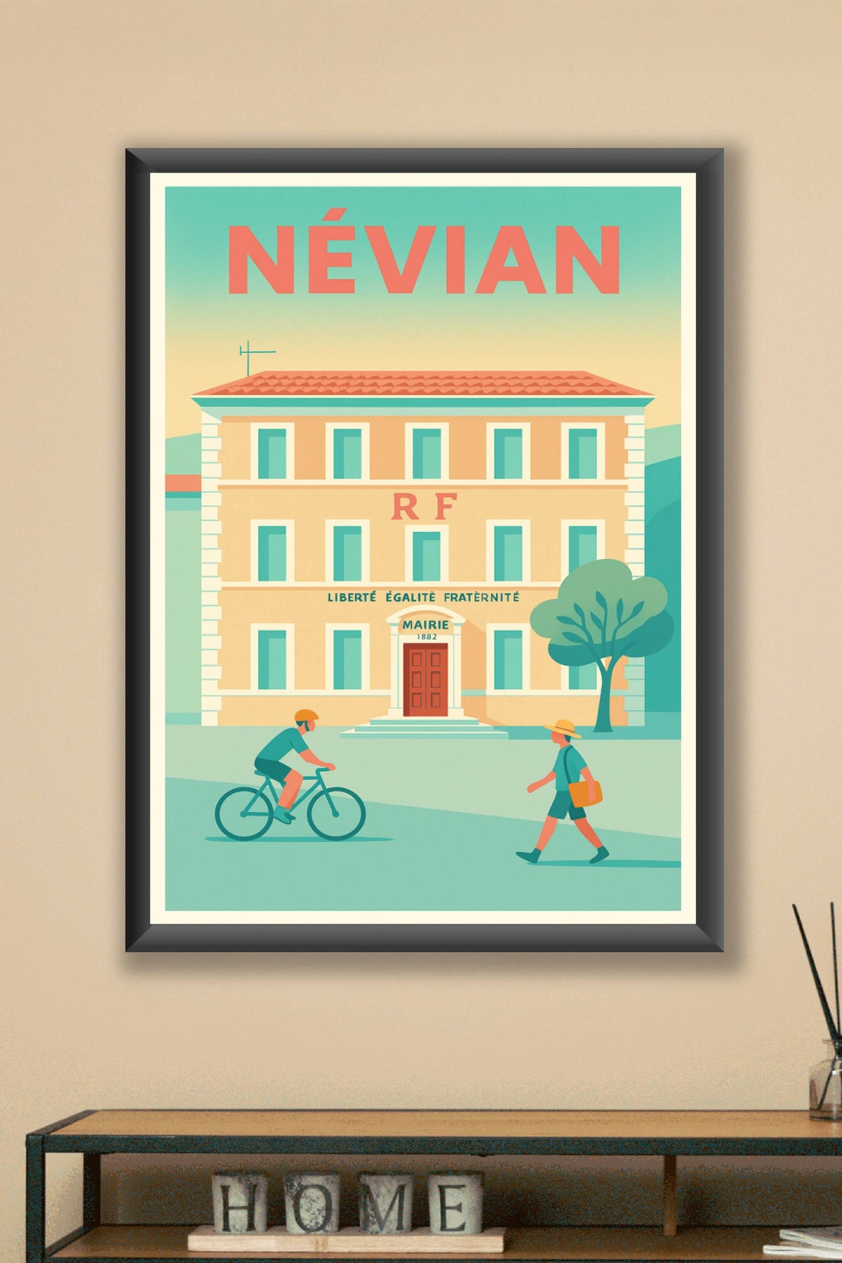 Affiche de Névian - L'élégance tranquille de la mairie