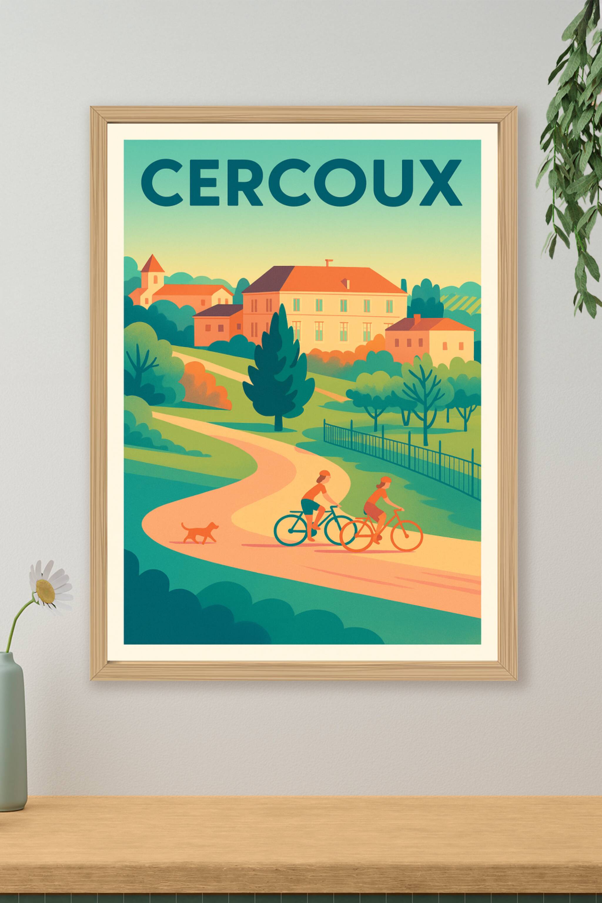 Affiche de Cercoux - L'évasion douce à vélo dans la campagne charentaise