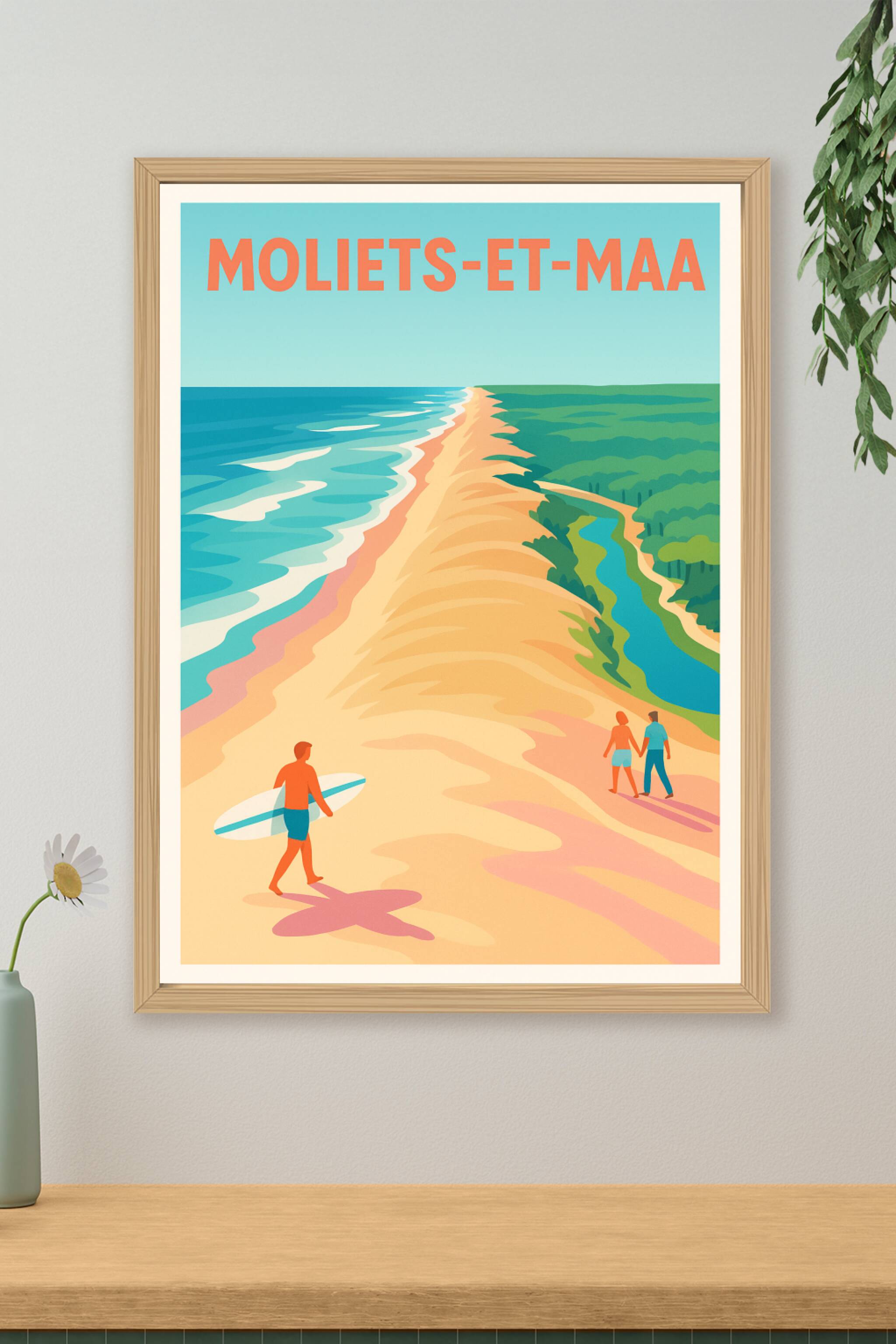 Affiche de Moliets-et-Maa - Évasion balnéaire et nature préservée