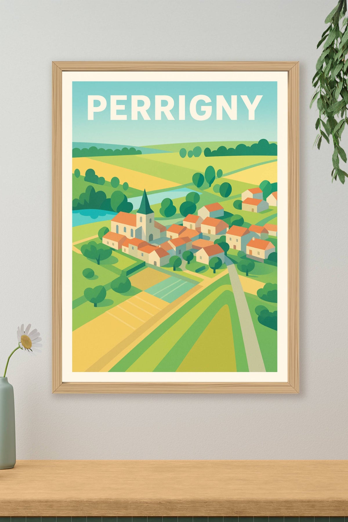 Affiche de Perrigny - Charme bucolique de la campagne française
