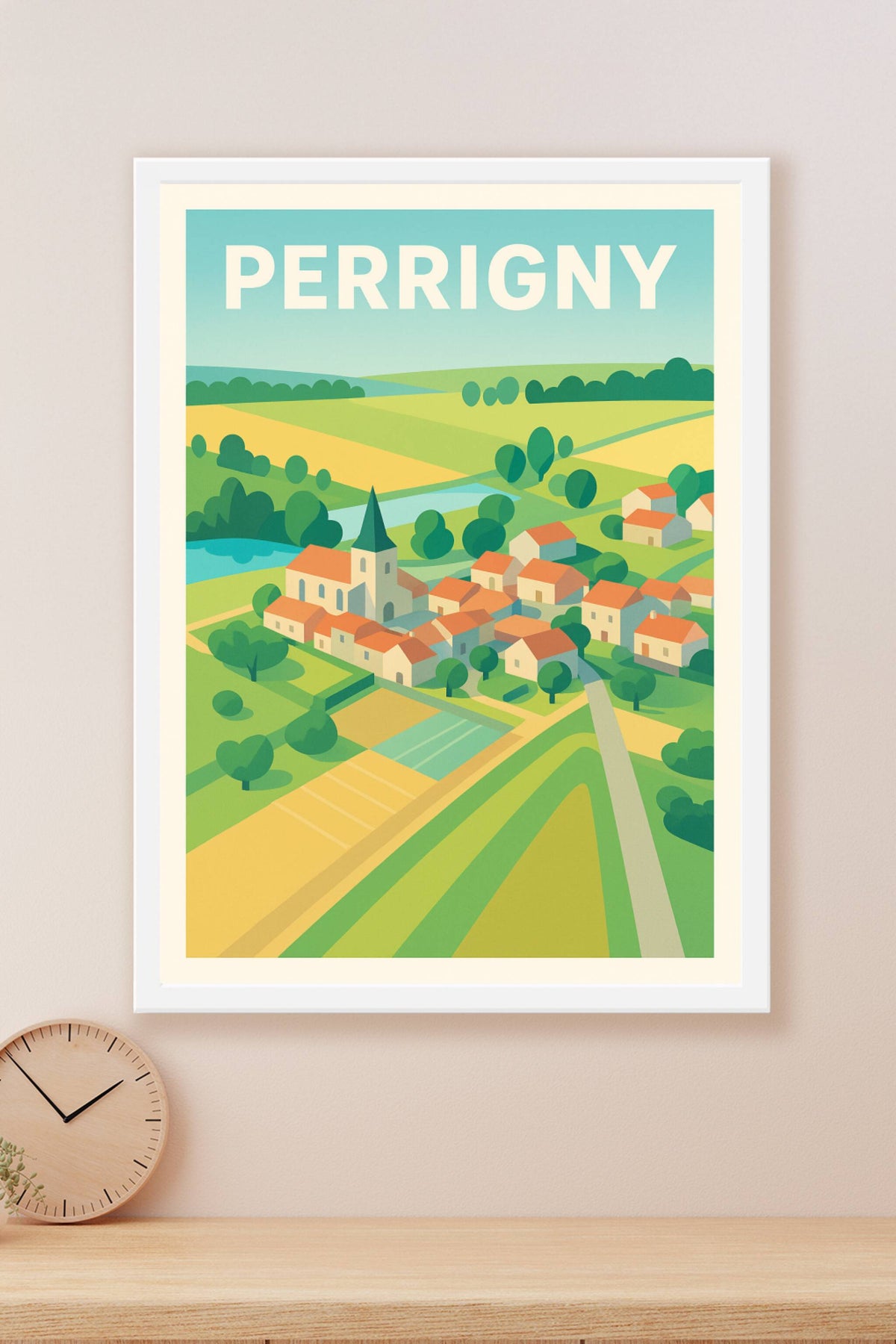 Affiche de Perrigny - Charme bucolique de la campagne française