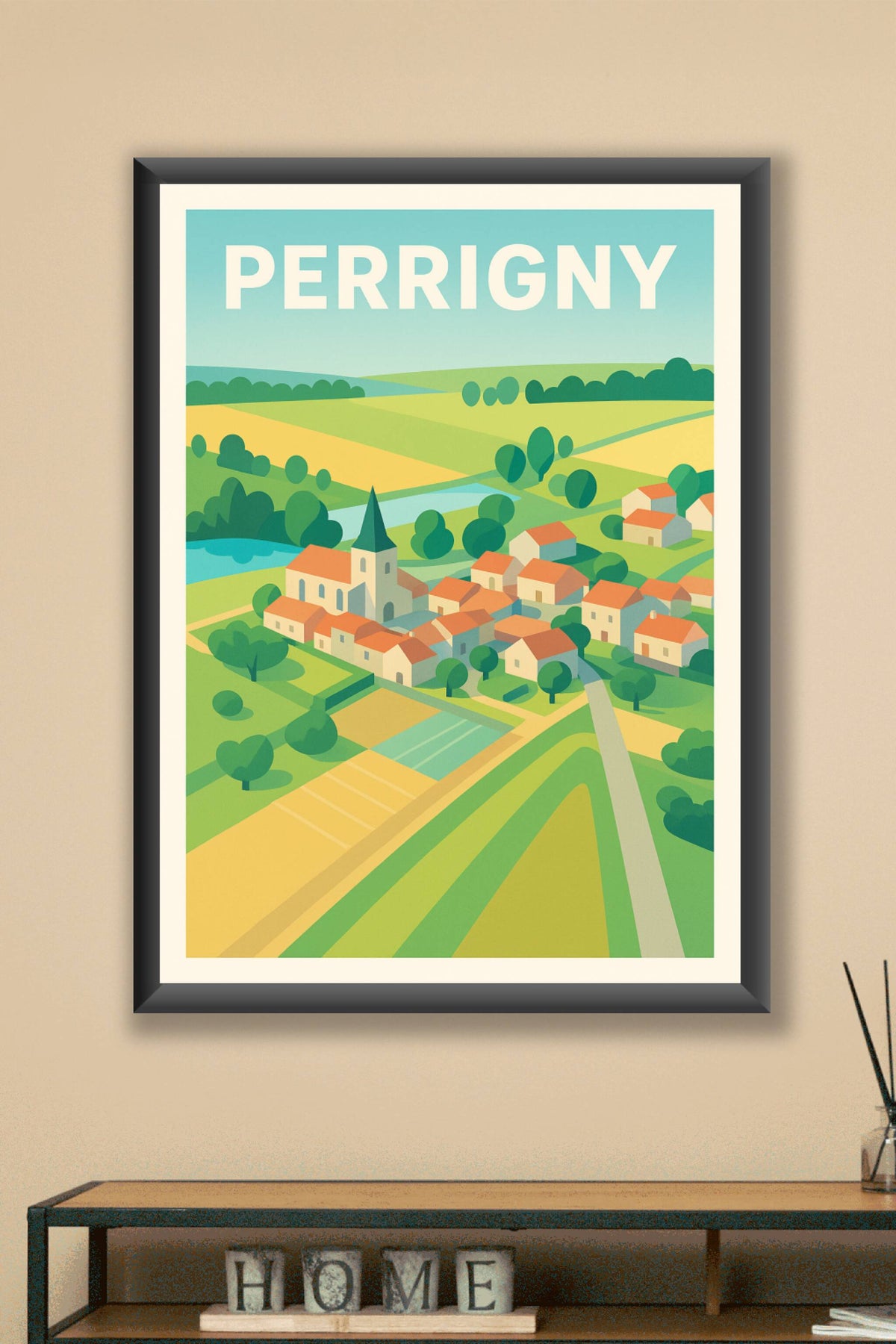 Affiche de Perrigny - Charme bucolique de la campagne française