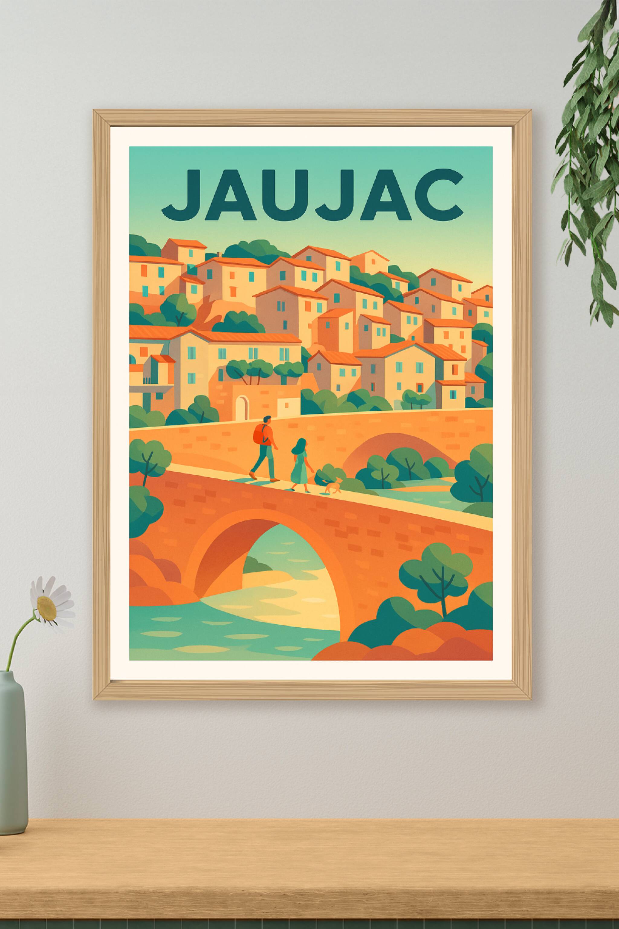 Affiche de Jaujac - Charme authentique au fil du pont