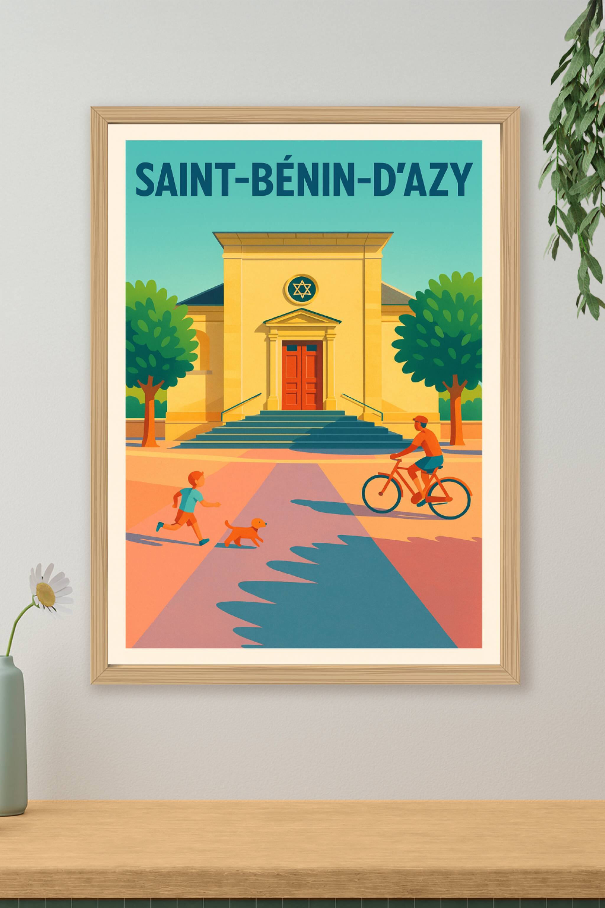 Affiche de Saint-Benin-d'Azy - Charme et douceur de vivre illustrés
