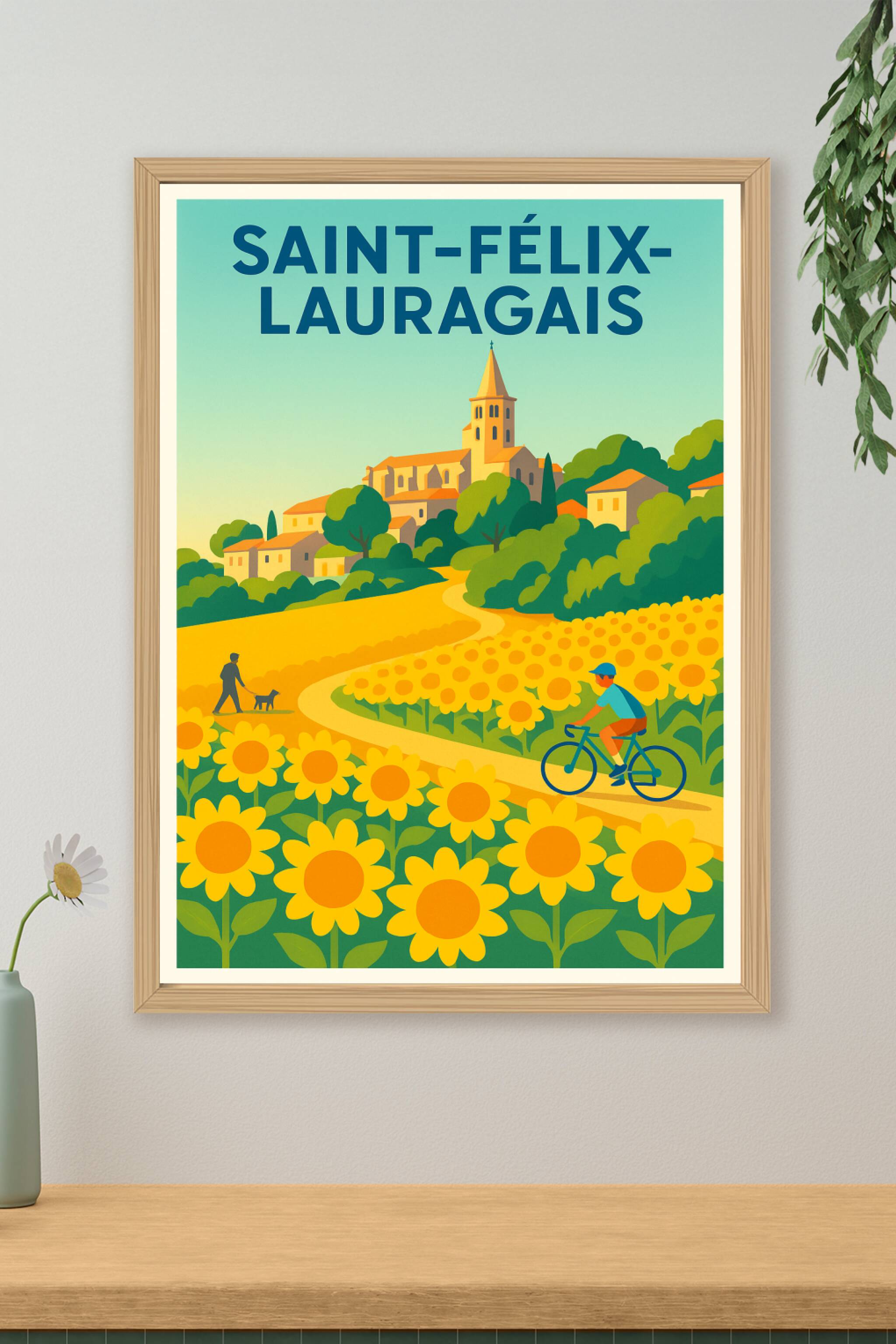 Affiche de Saint-Félix-Lauragais - L'éclat des champs de tournesols
