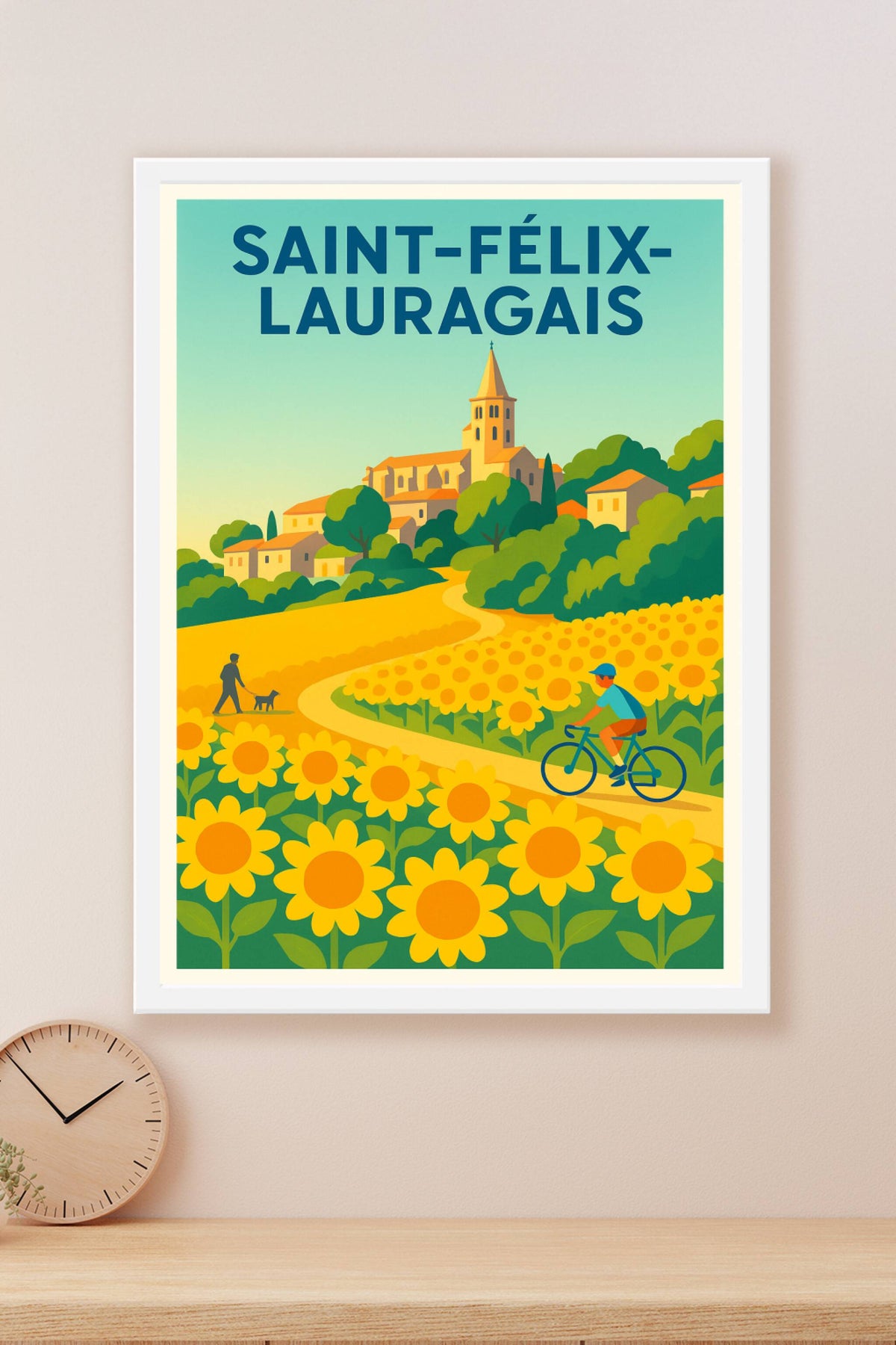 Affiche de Saint-Félix-Lauragais - L'éclat des champs de tournesols