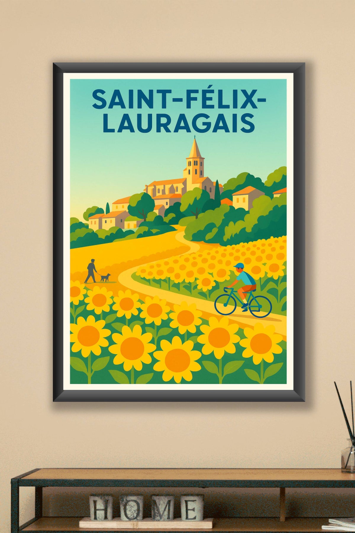 Affiche de Saint-Félix-Lauragais - L'éclat des champs de tournesols