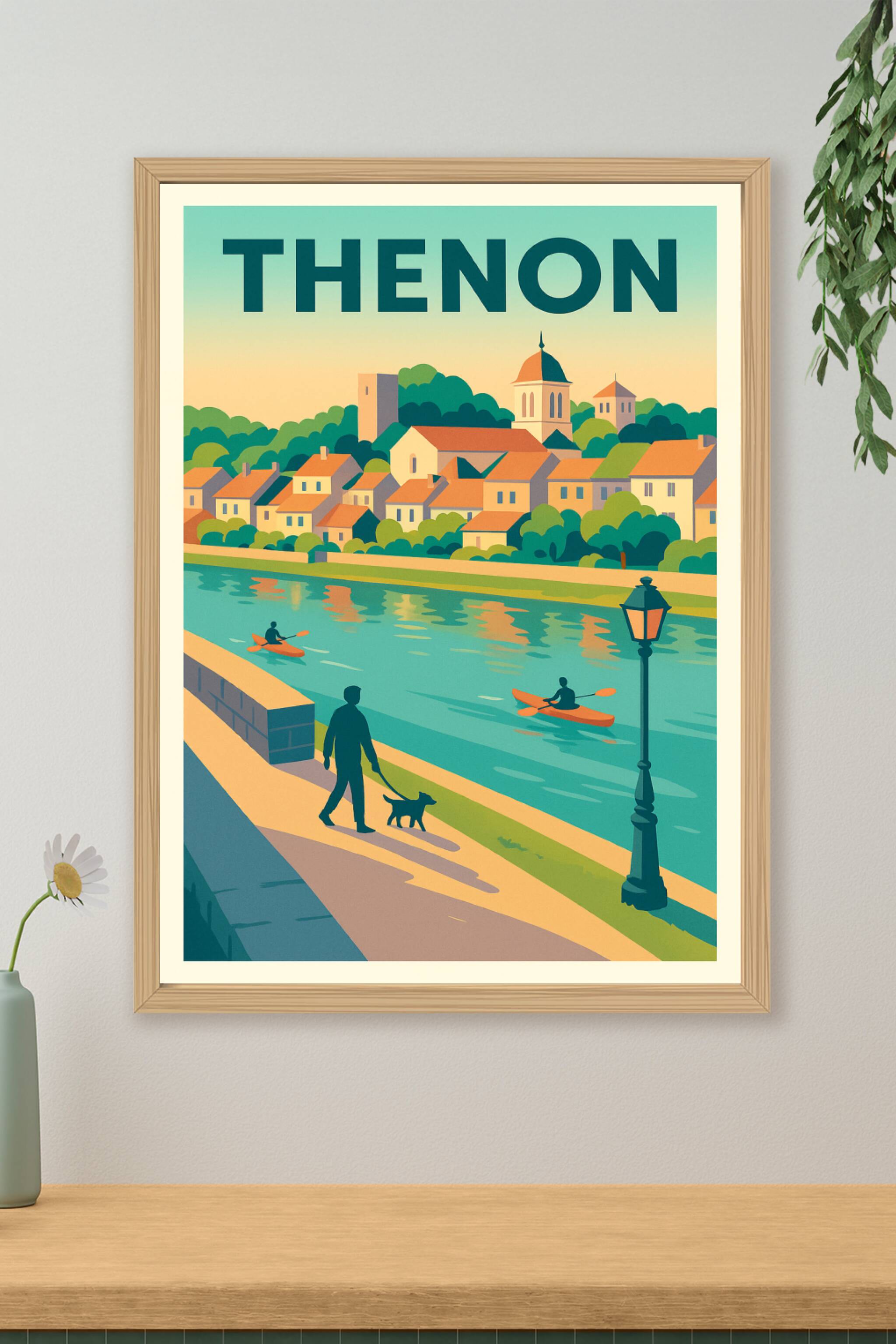 Affiche de Thenon - Promenade paisible au bord de l'eau