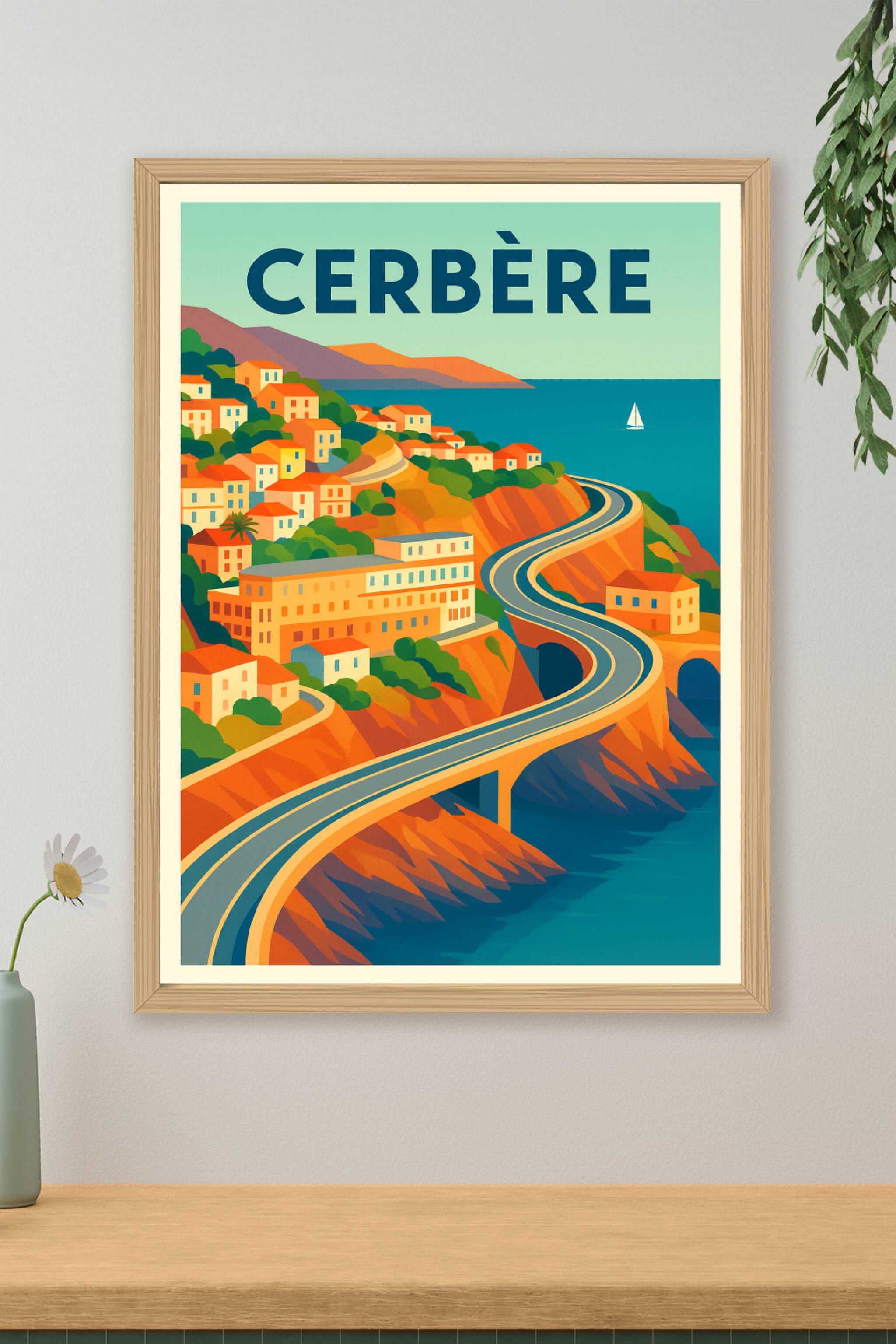 Affiche de Cerbère - La route côtière aux couleurs méditerranéennes