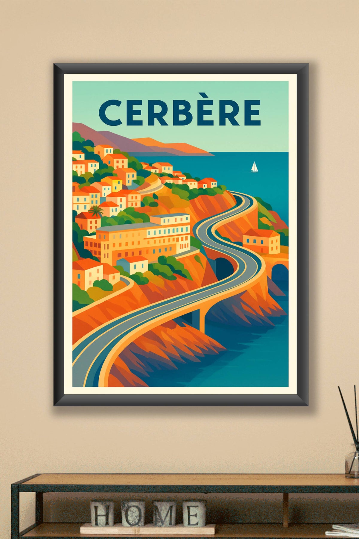 Affiche de Cerbère - La route côtière aux couleurs méditerranéennes