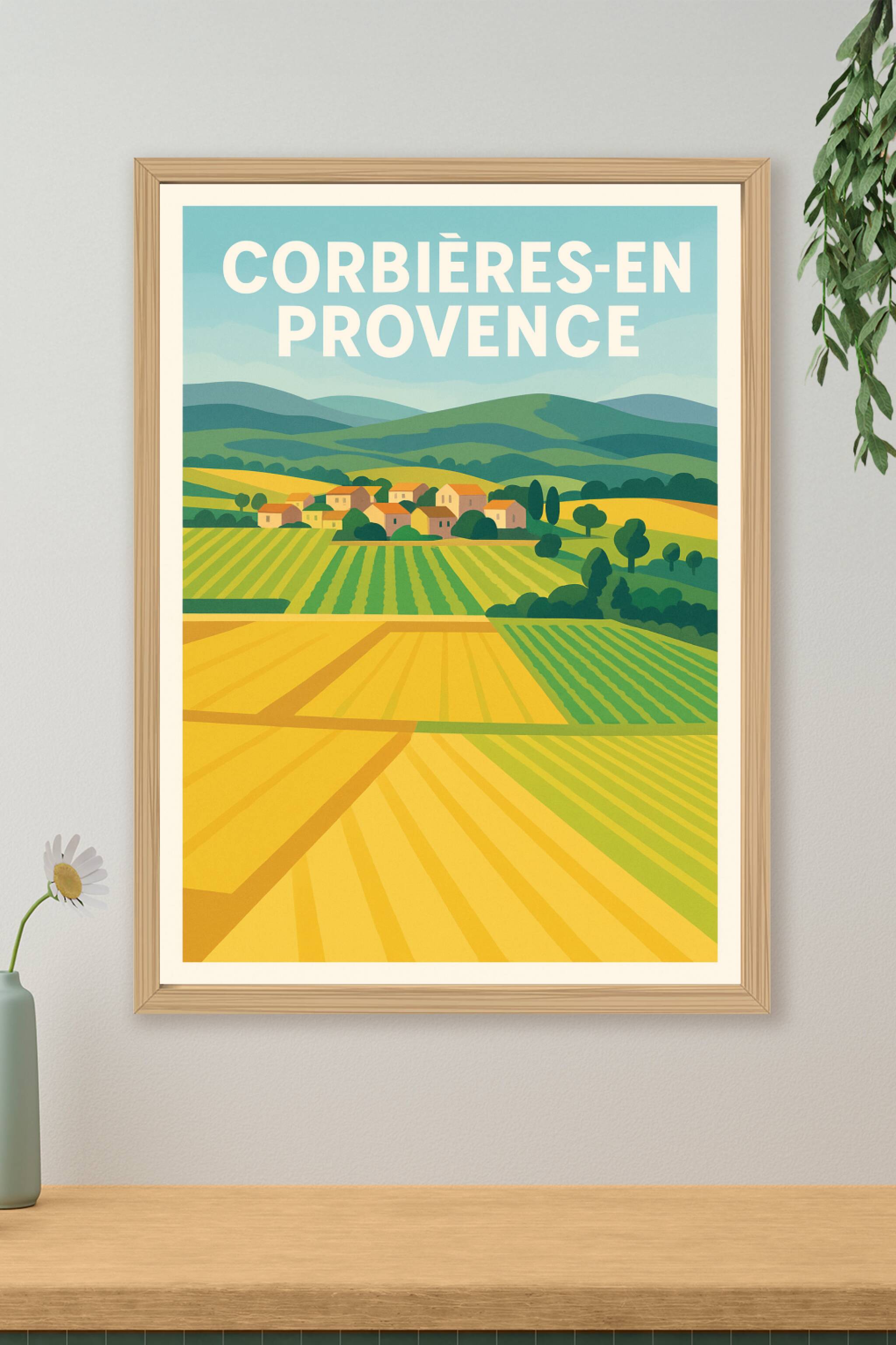 Affiche de Corbières-en-Provence - L'harmonie des champs ensoleillés