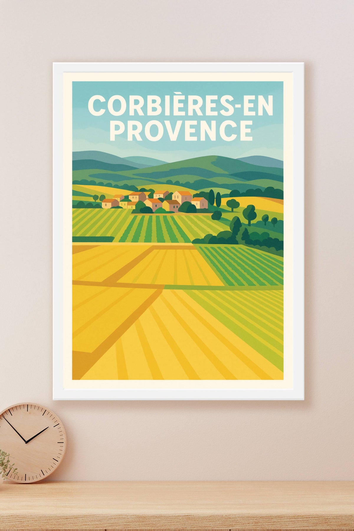 Affiche de Corbières-en-Provence - L'harmonie des champs ensoleillés
