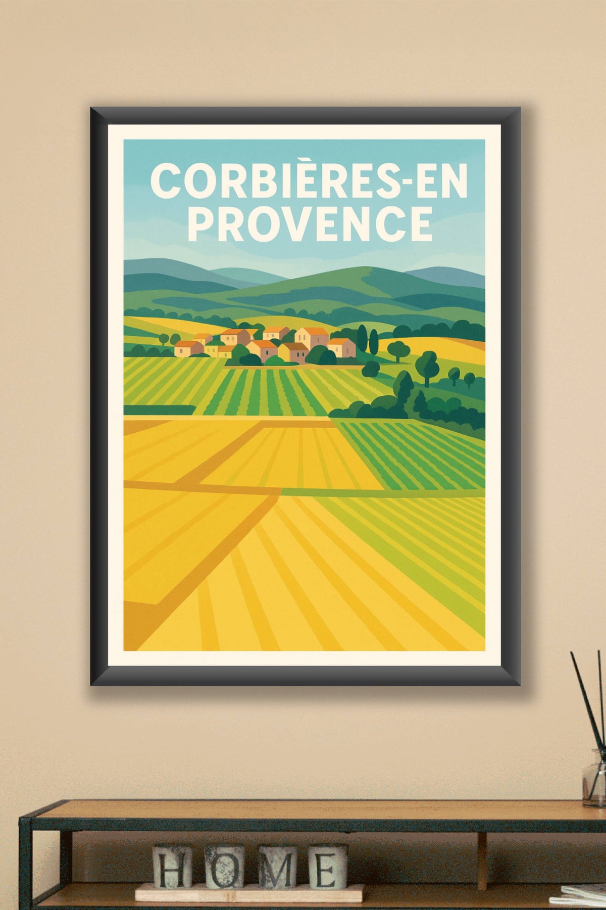 Affiche de Corbières-en-Provence - L'harmonie des champs ensoleillés