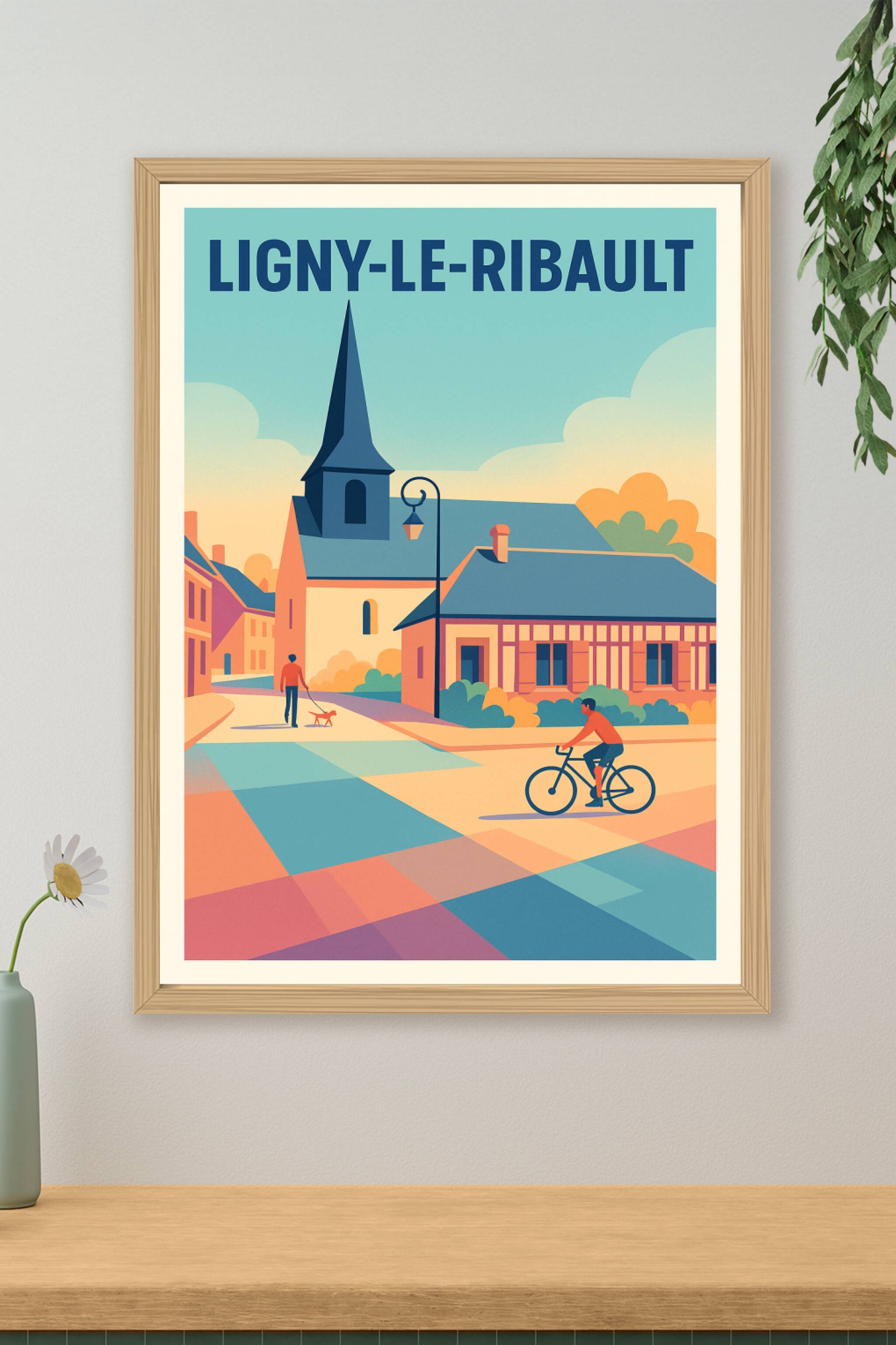 Affiche de Ligny-le-Ribault - Charme paisible du village à découvrir