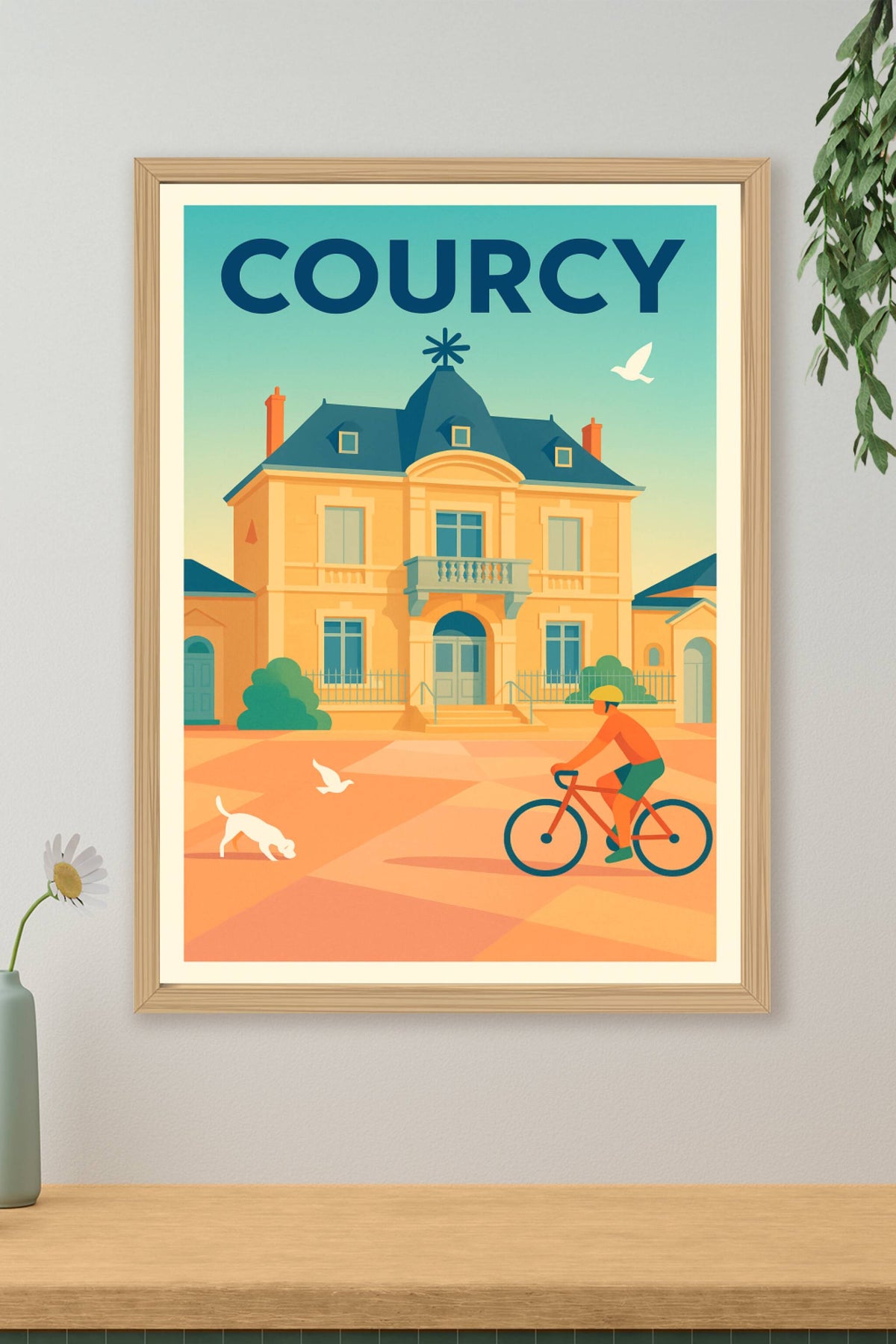 Affiche de Courcy - Élégance et Sérénité à Vélo