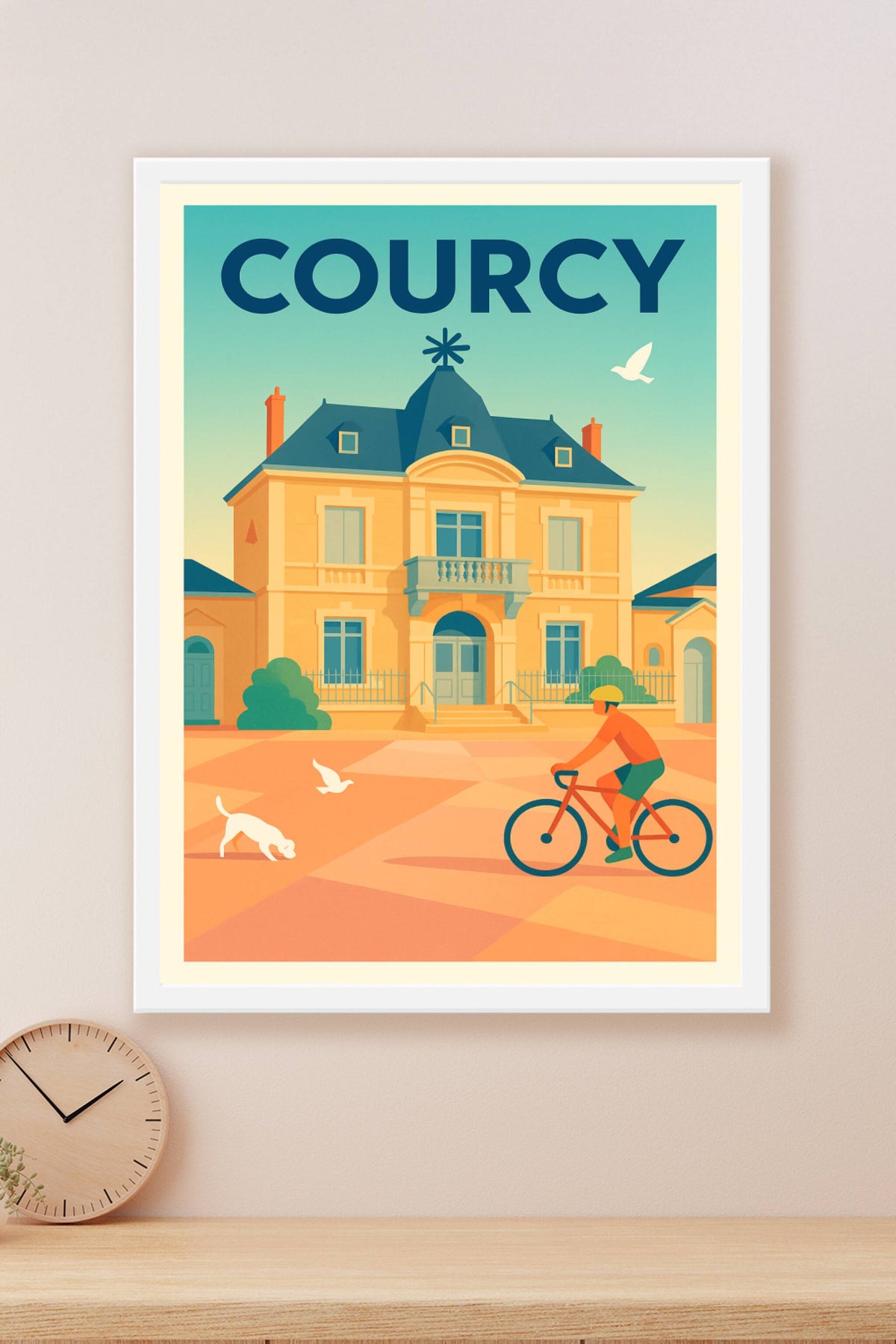 Affiche de Courcy - Élégance et Sérénité à Vélo