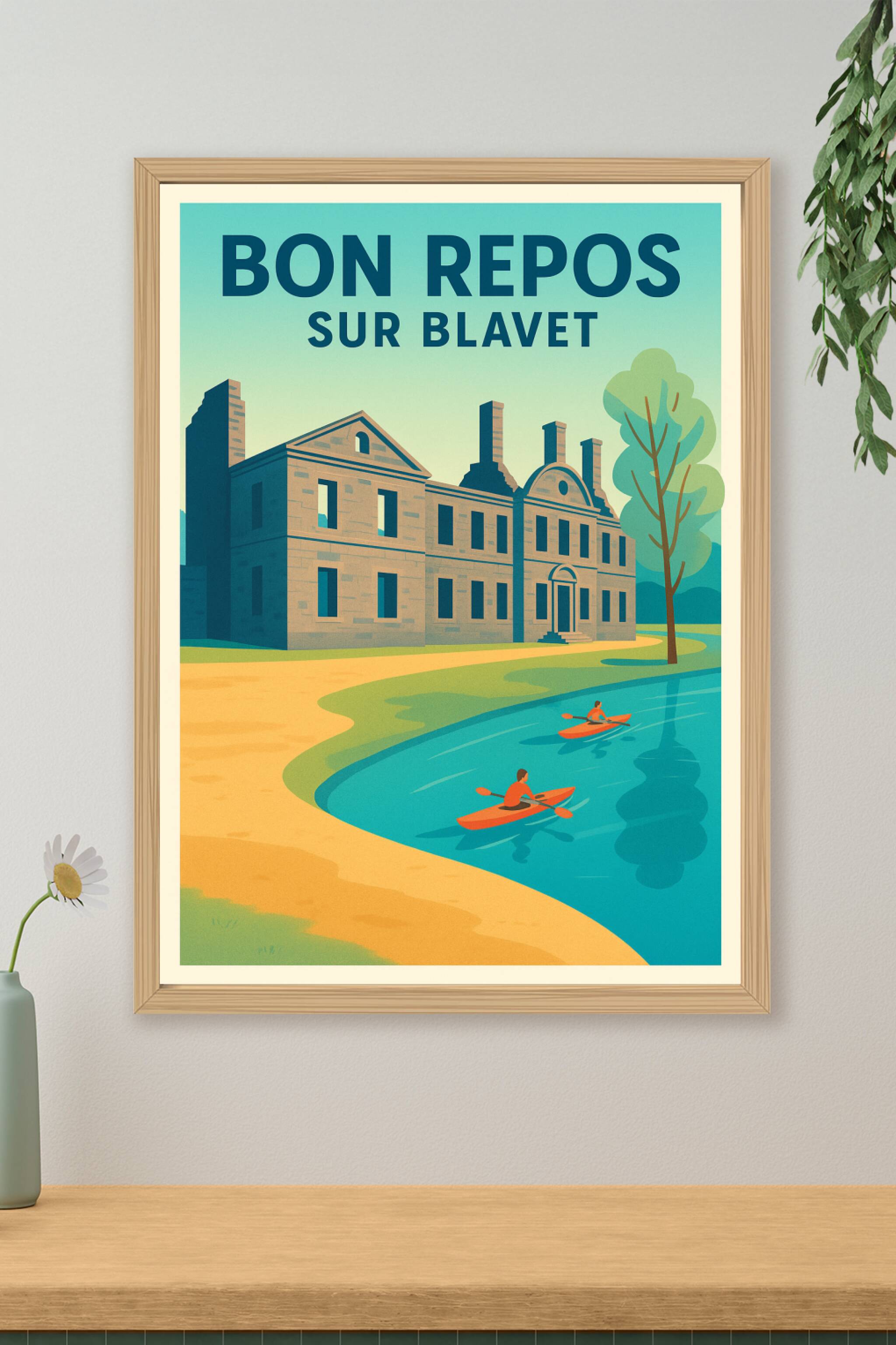Affiche de Bon Repos sur Blavet - Évasion paisible au fil de l'eau