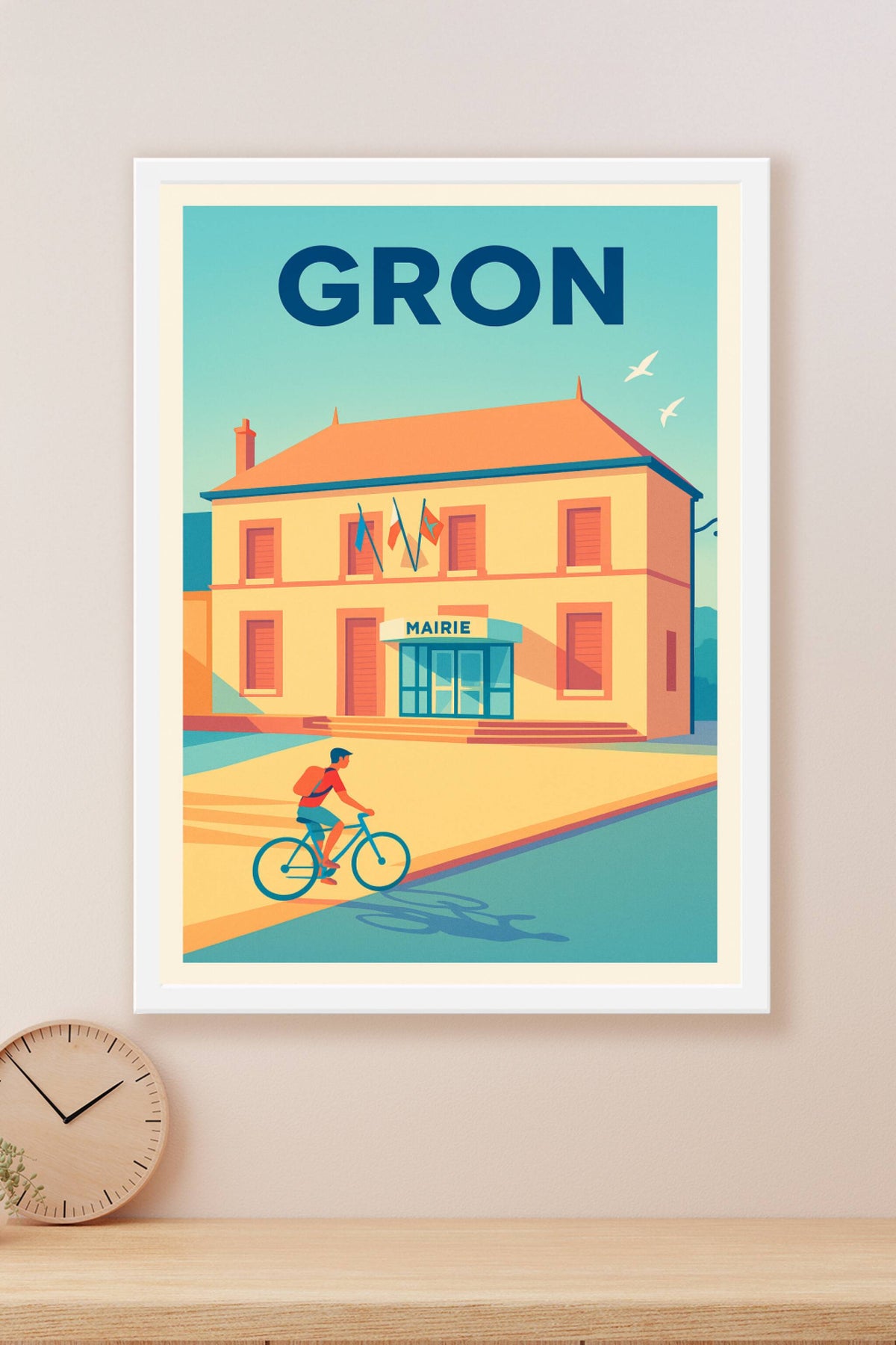 Affiche de Gron - L'élégance tranquille de la mairie