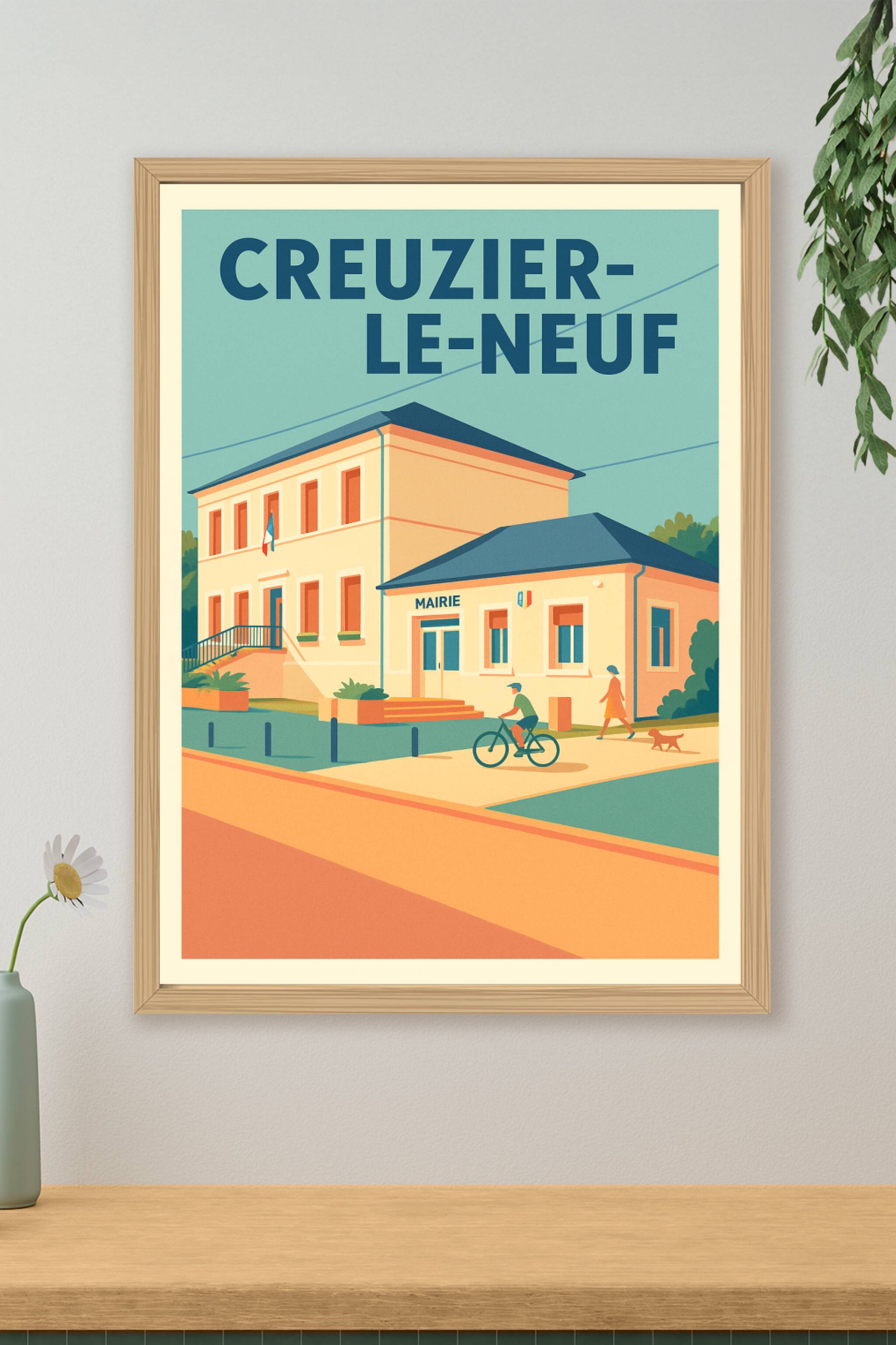 Affiche de Creuzier-le-Neuf - Charme paisible de la mairie locale