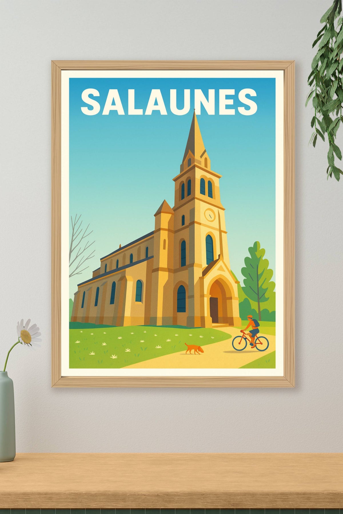 Affiche de Salaunes - L'église au charme bucolique