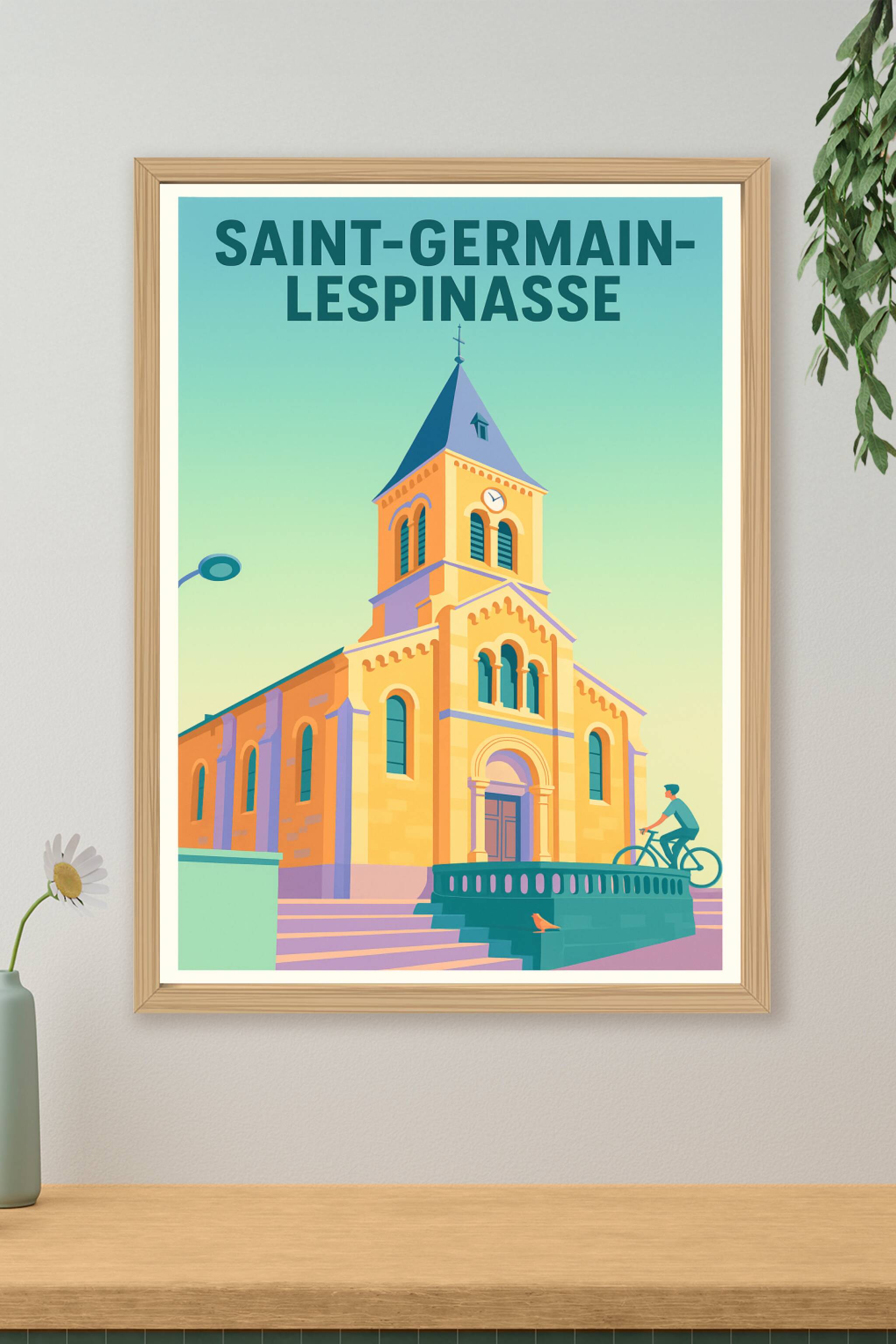Affiche de Saint-Germain-Lespinasse - L'élégance architecturale au cœur de la ville