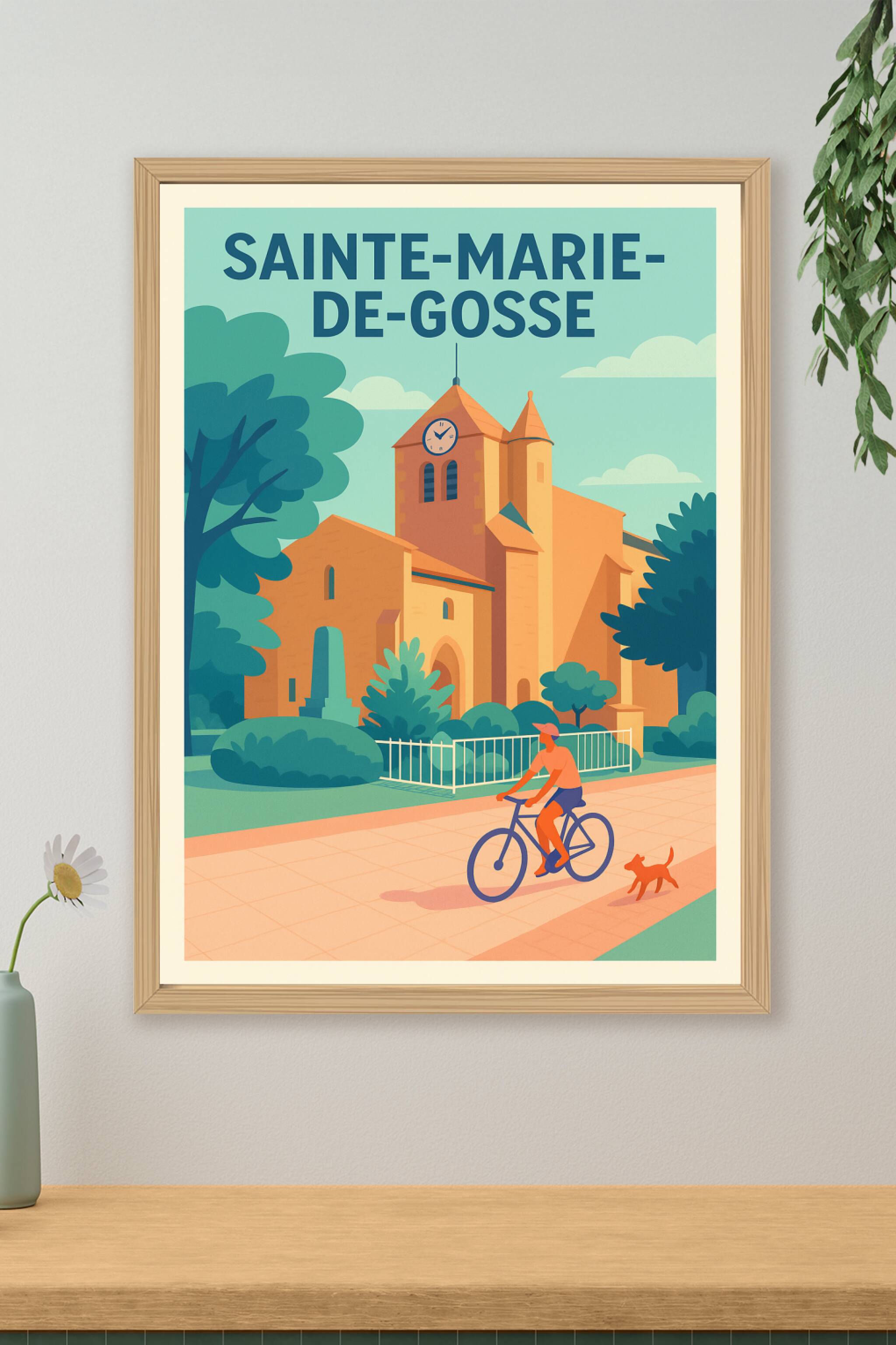 Affiche de Sainte-Marie-de-Gosse - Charme et douceur de vie à vélo