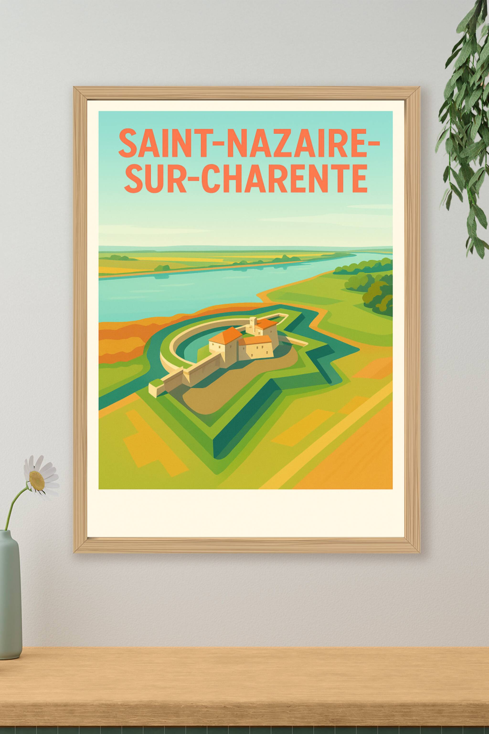 Affiche de Saint-Nazaire-sur-Charente - Vue emblématique sur la forteresse et les paysages